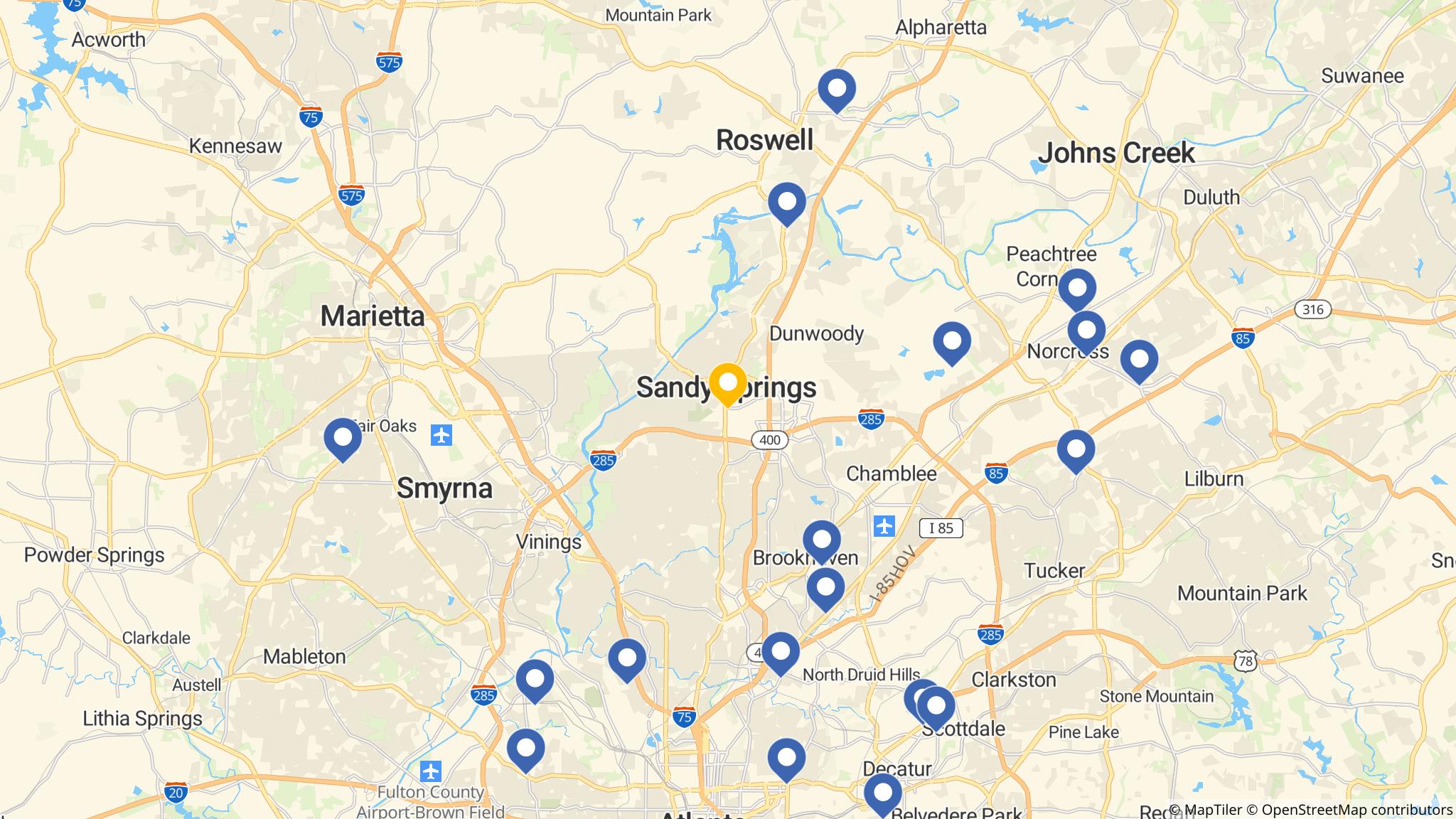 Street map of the ATM area