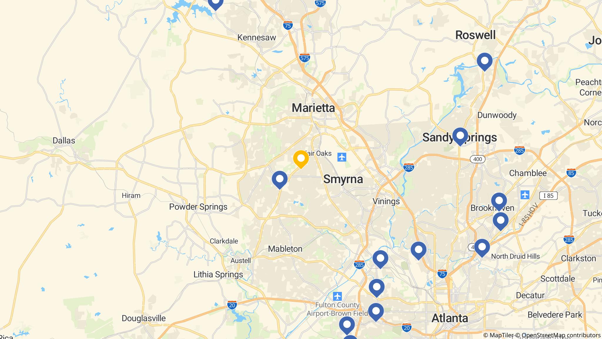 Street map of the ATM area