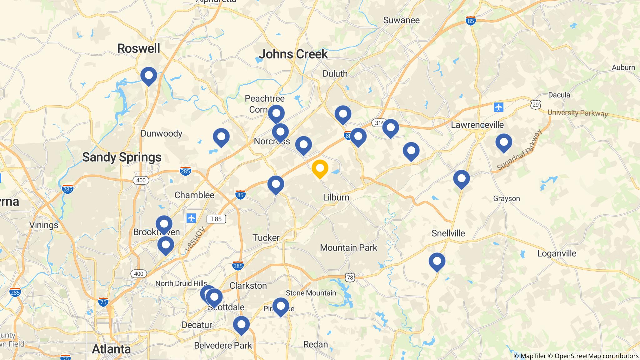 Street map of the ATM area