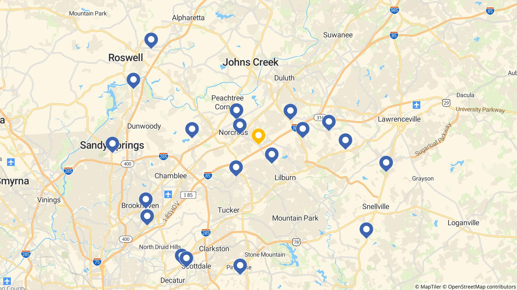 Street map of the ATM area
