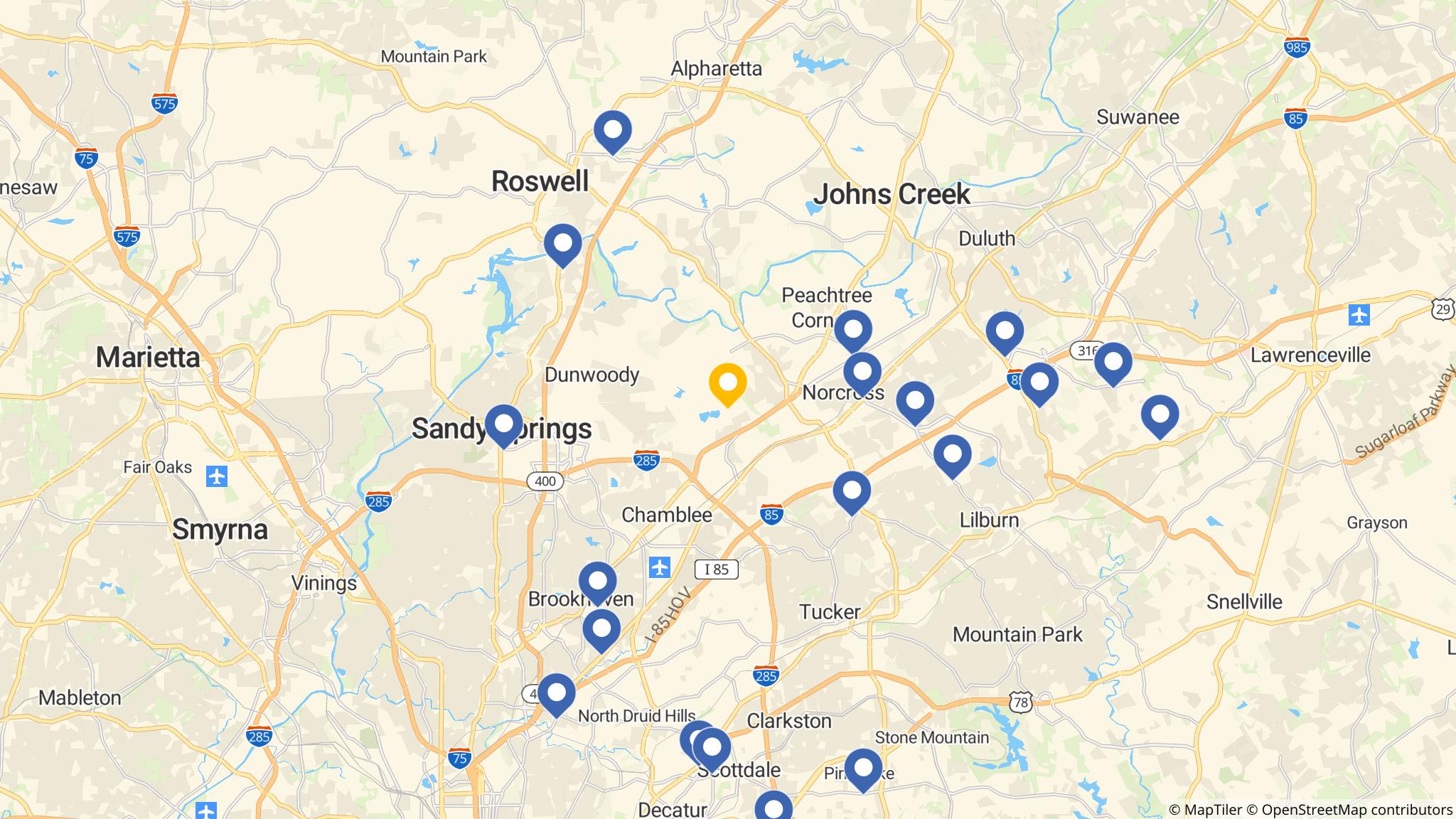 Street map of the ATM area