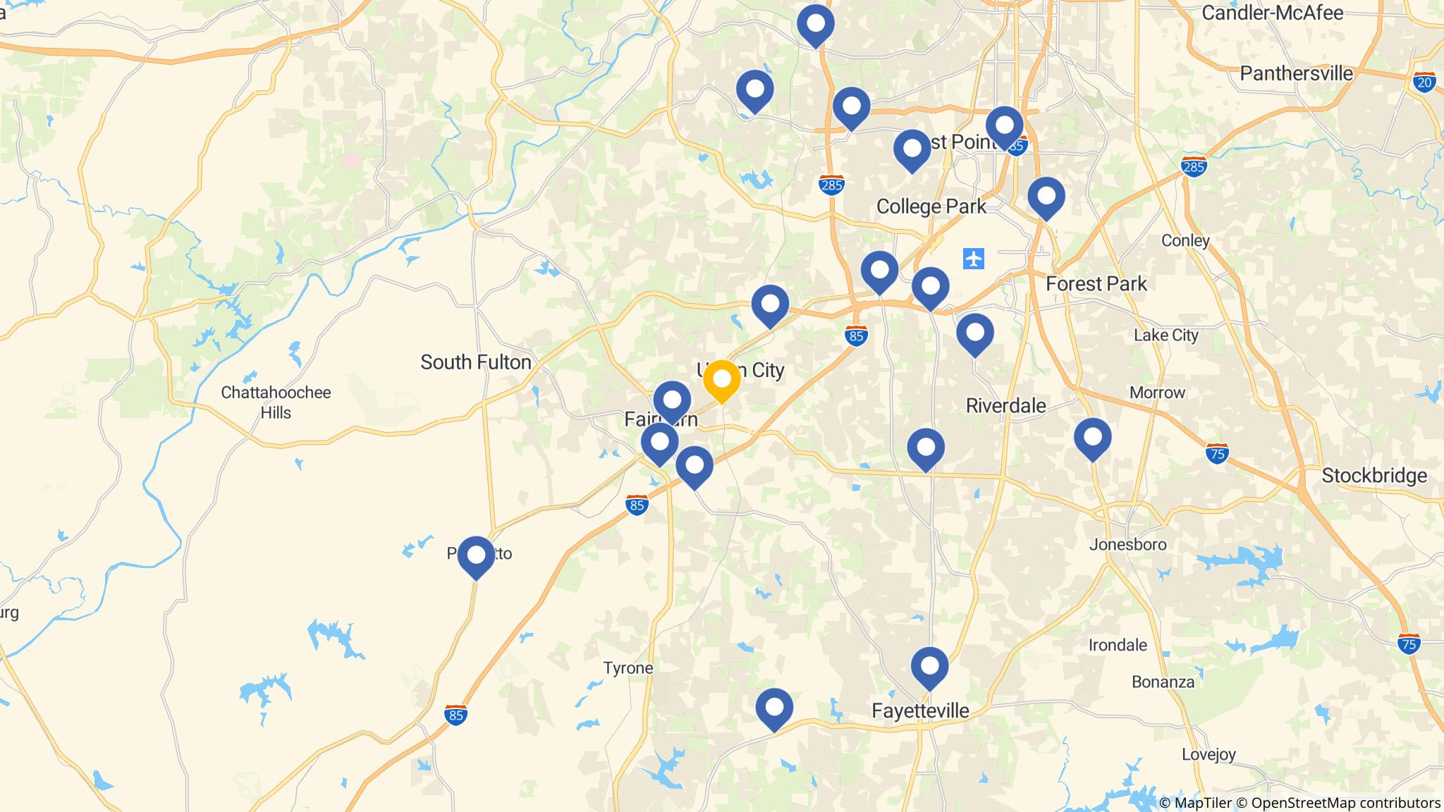 Street map of the ATM area