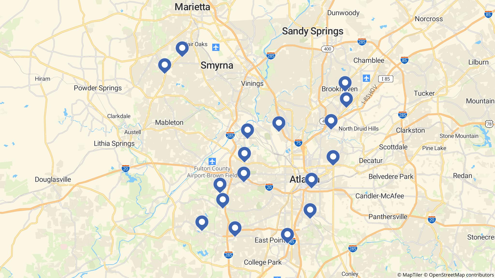 Street map of the ATM area