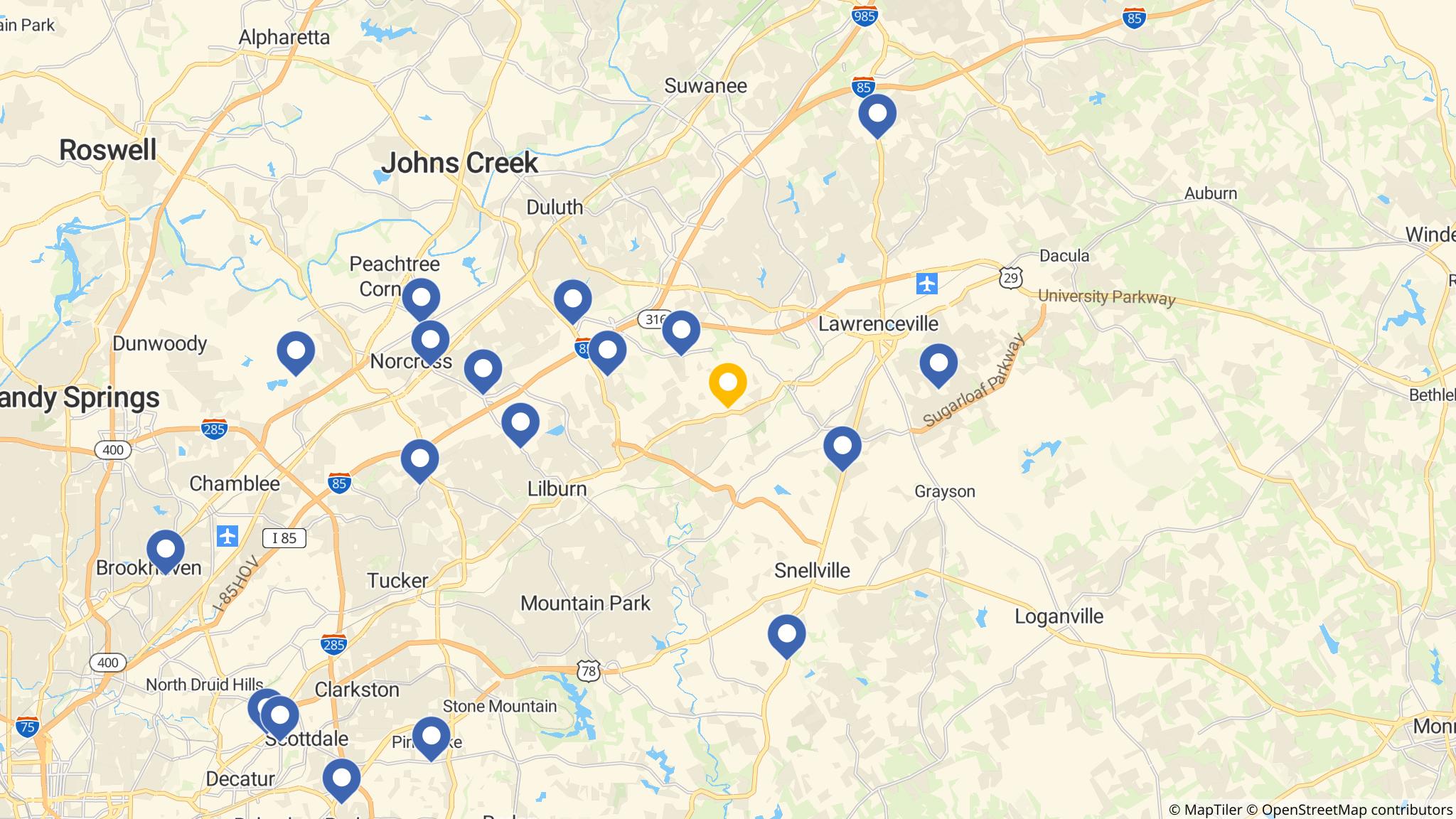 Street map of the ATM area