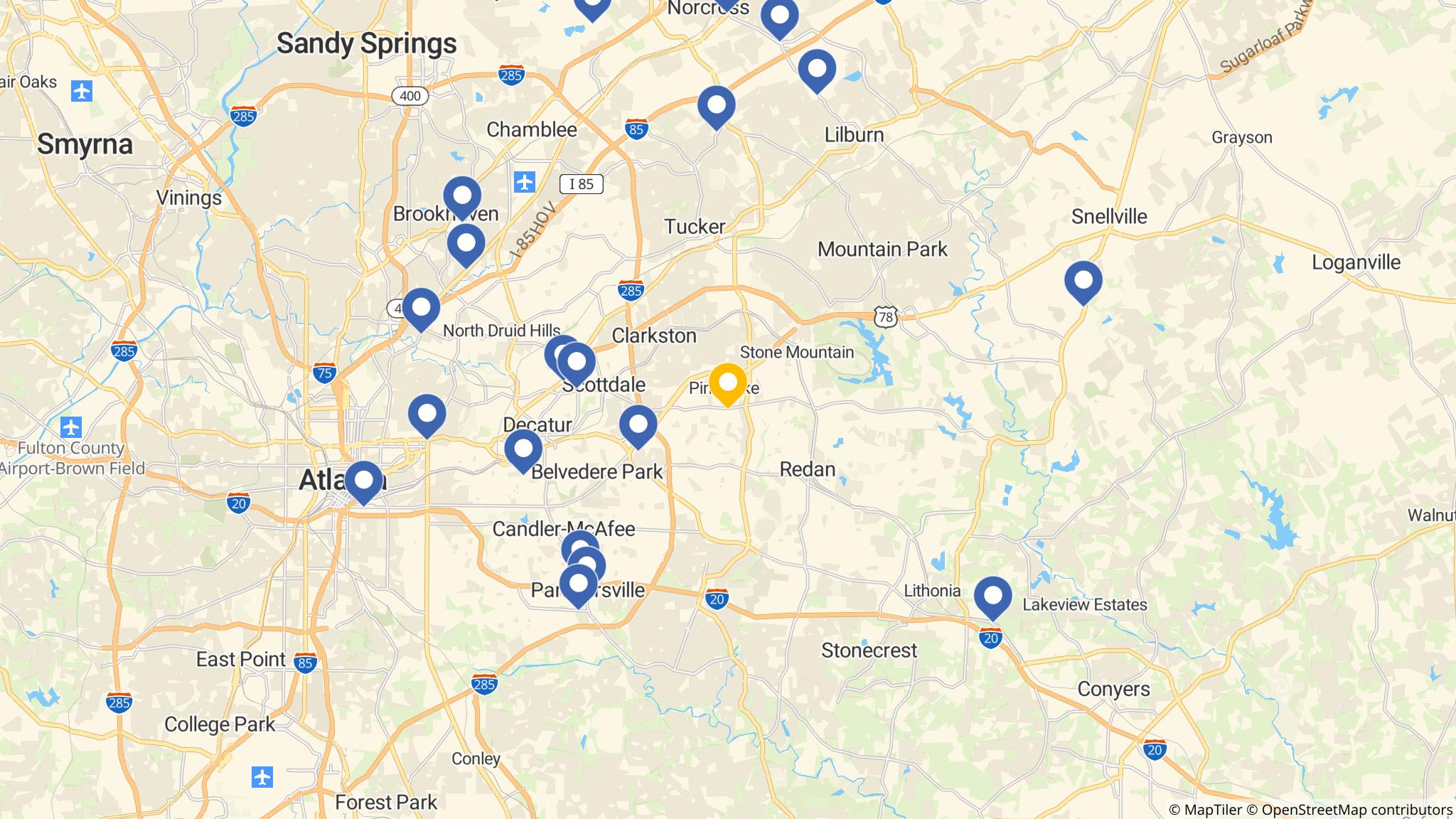 Street map of the ATM area