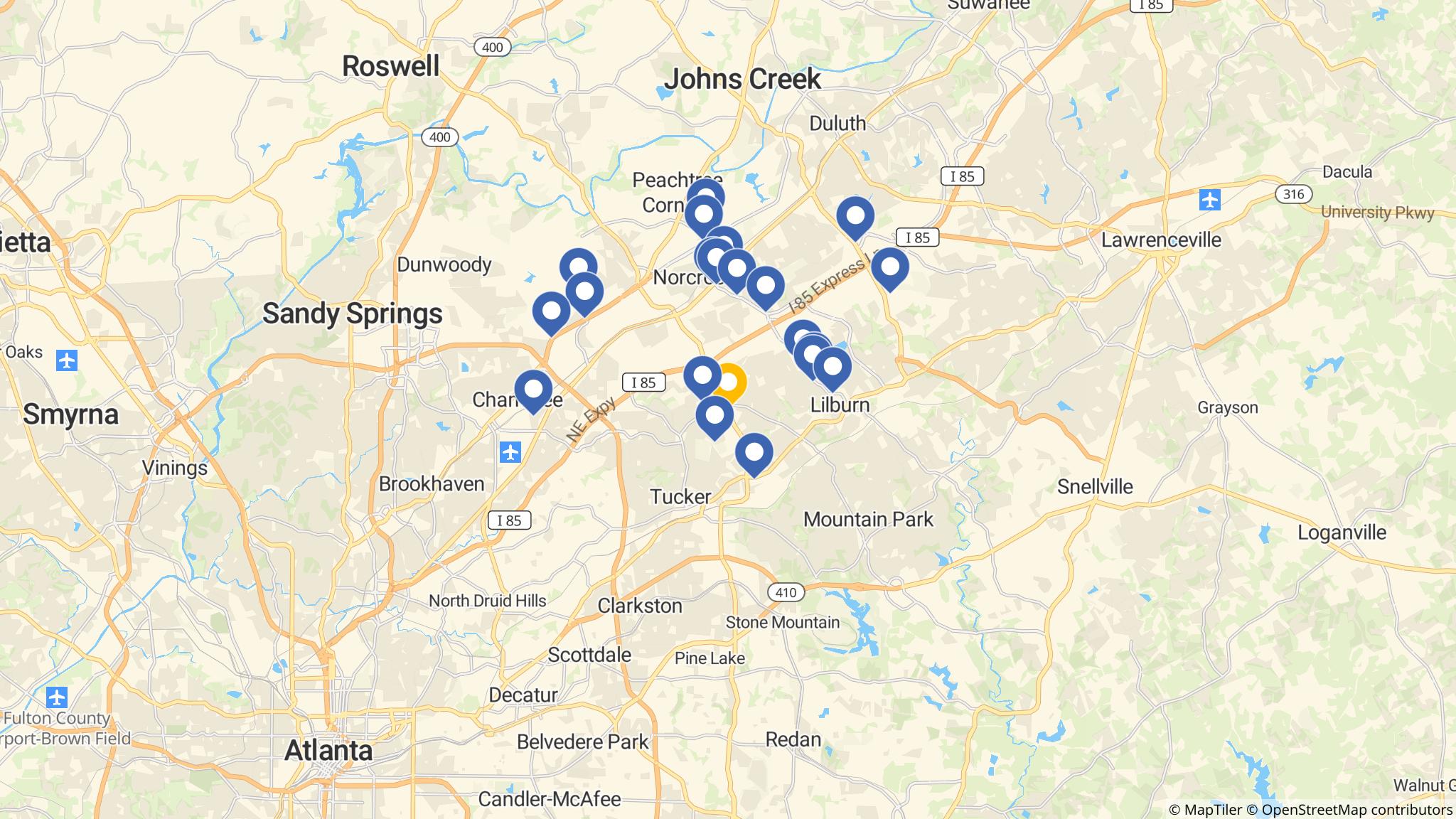 Street map of the ATM area
