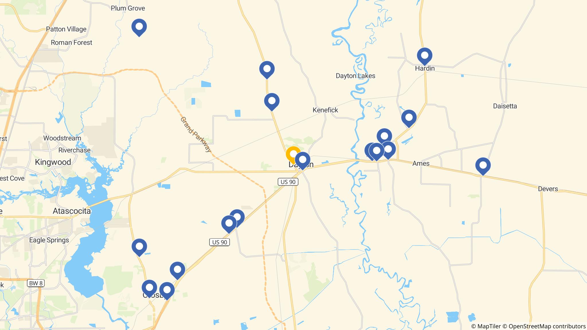Street map of the ATM area