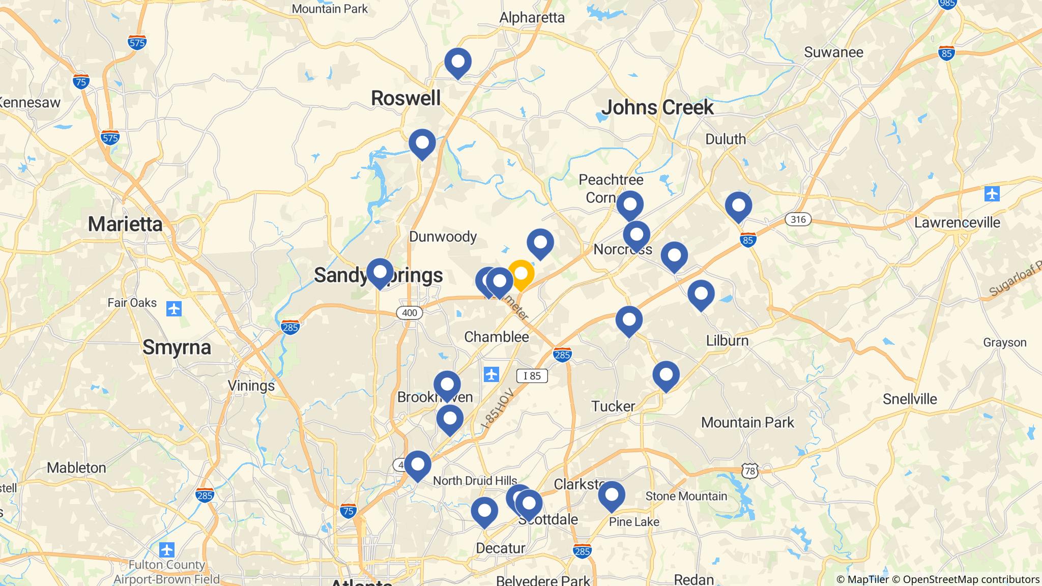 Street map of the ATM area