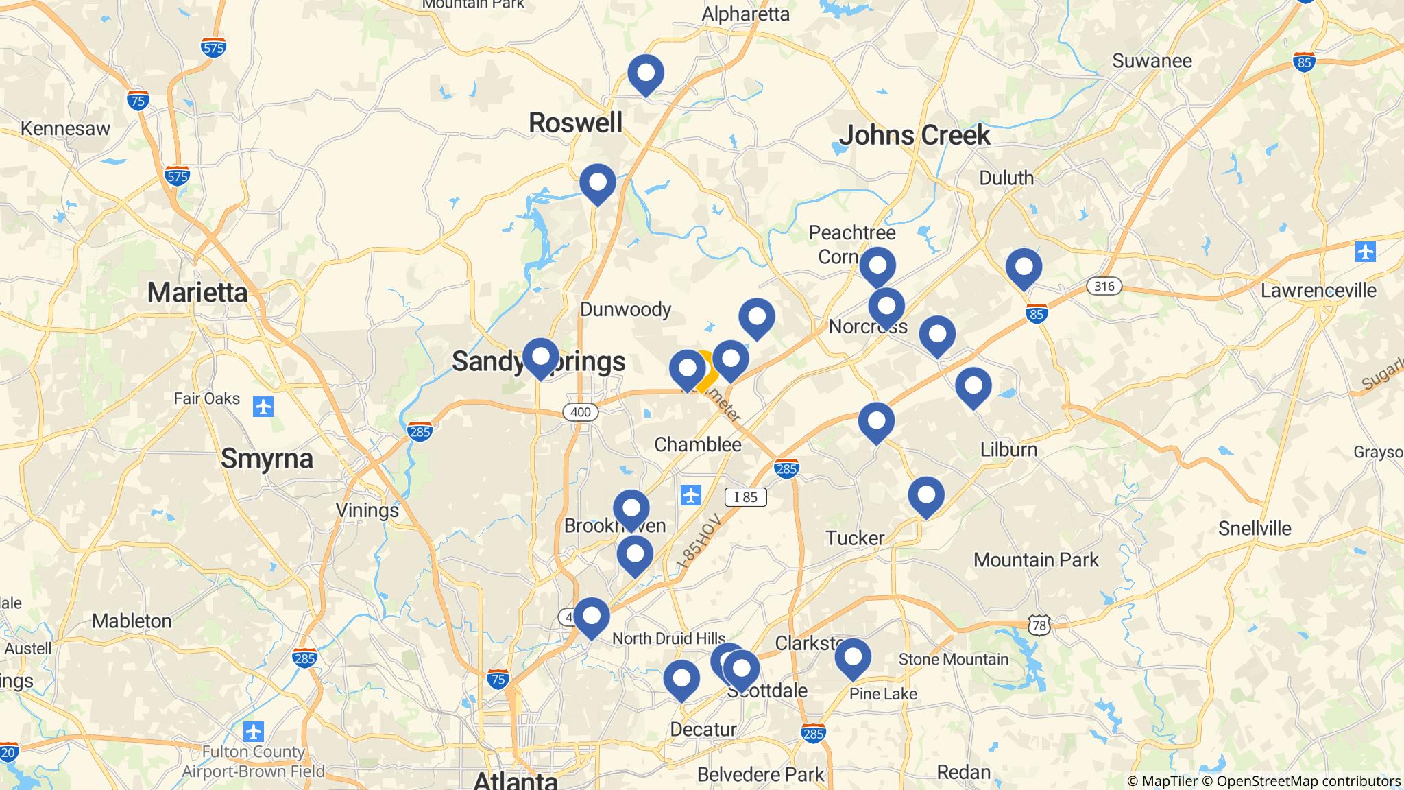 Street map of the ATM area