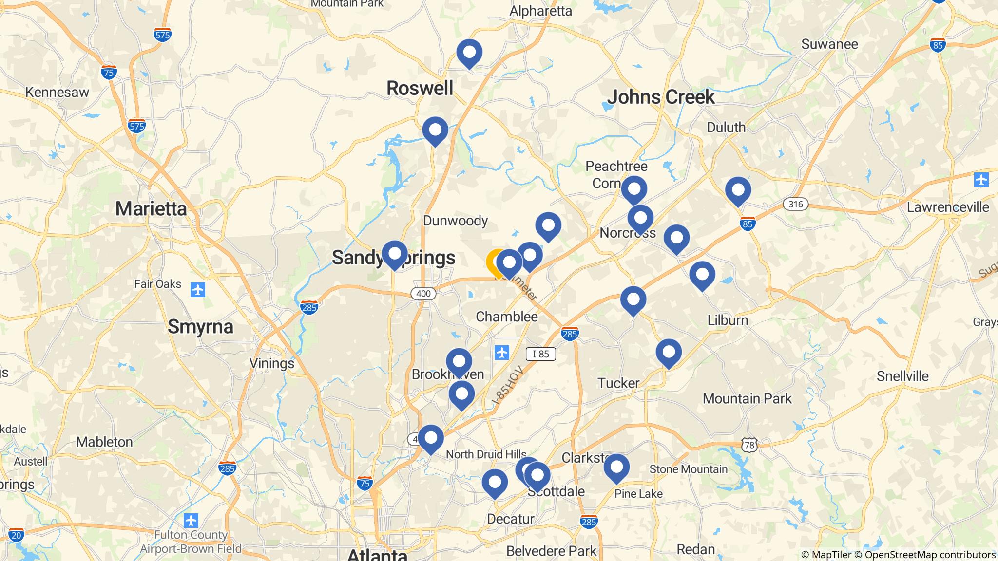 Street map of the ATM area