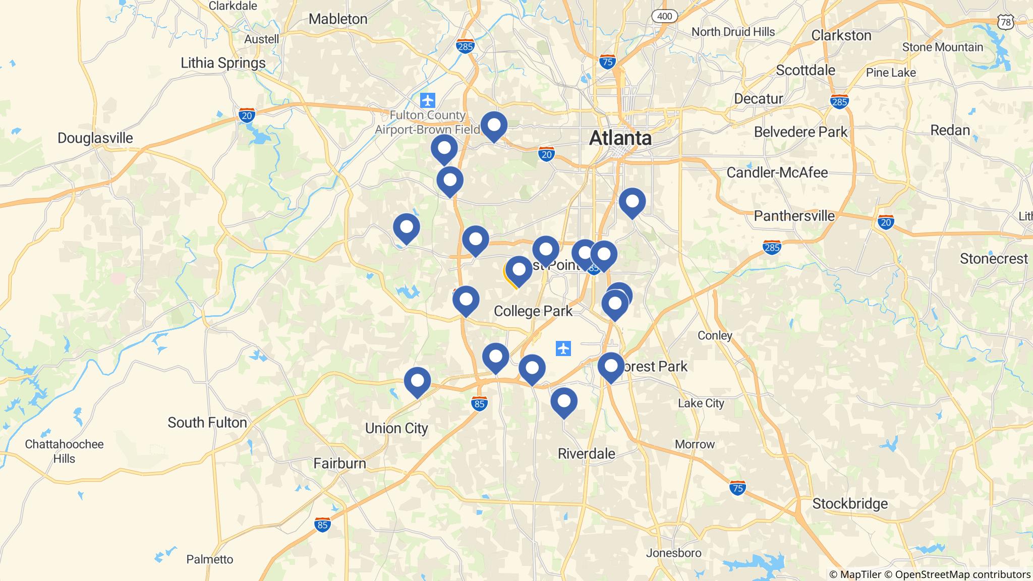 Street map of the ATM area