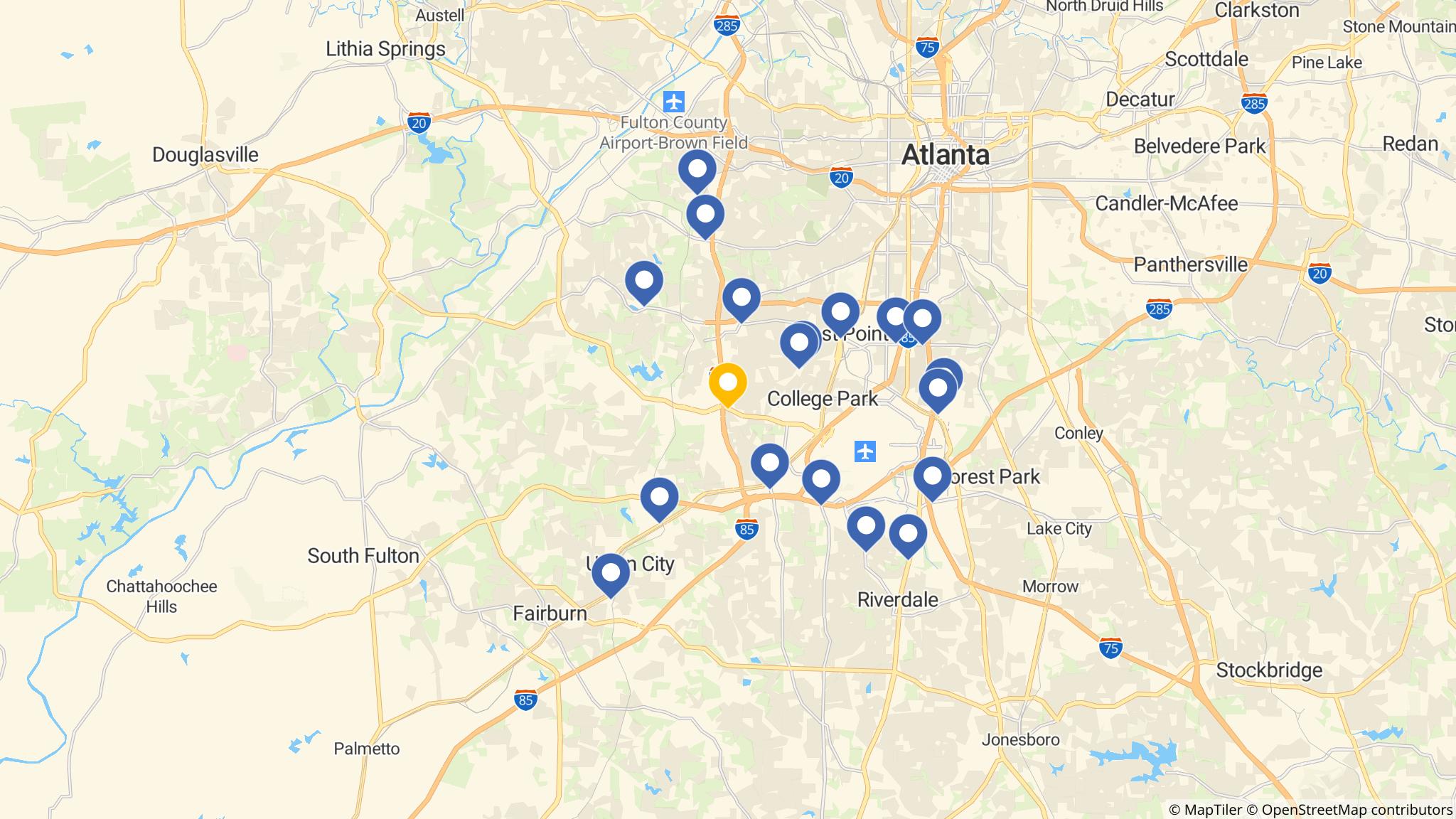 Street map of the ATM area