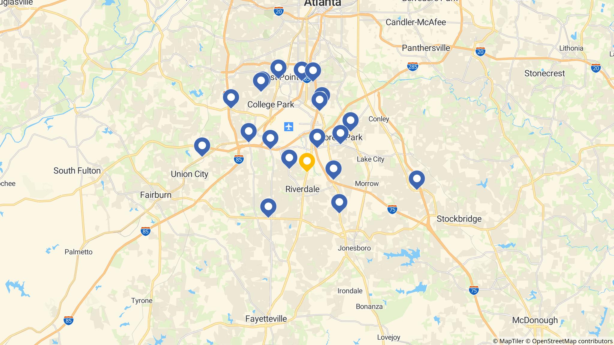Street map of the ATM area