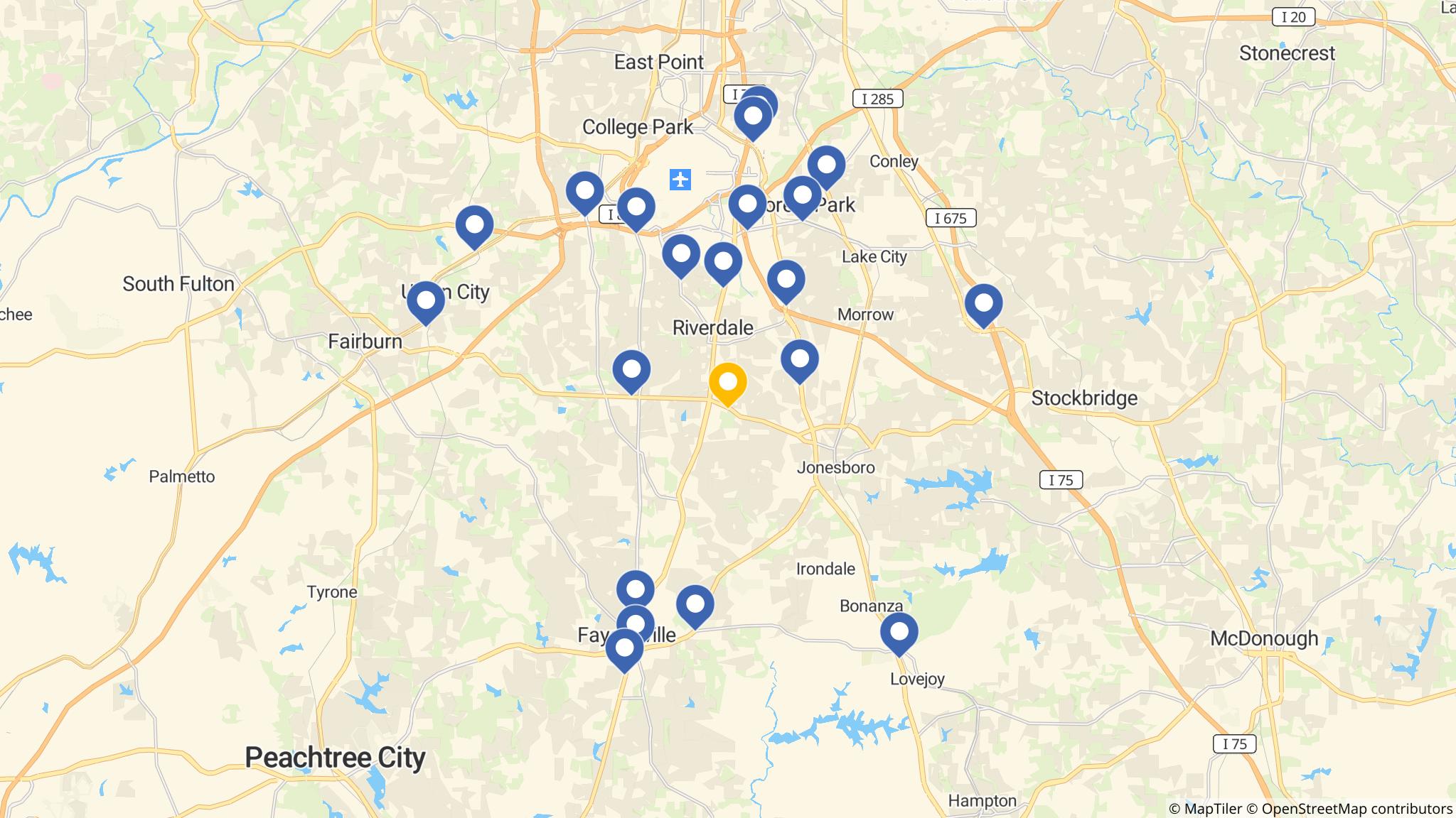 Street map of the ATM area