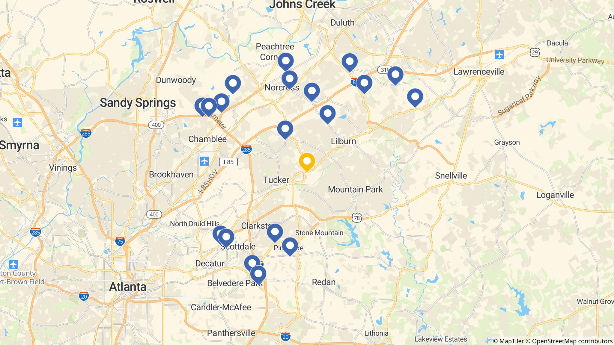 Street map of the ATM area