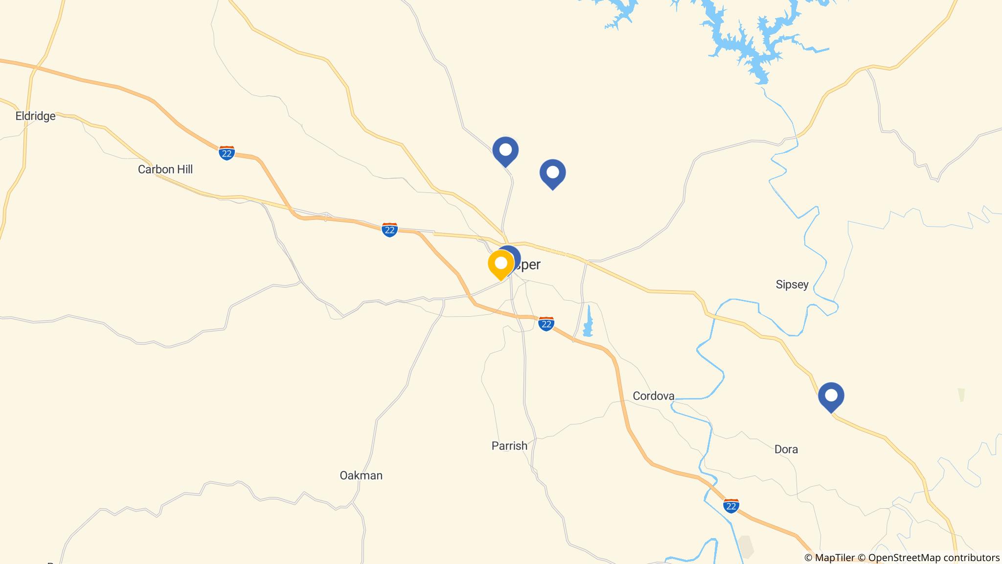 Street map of the ATM area