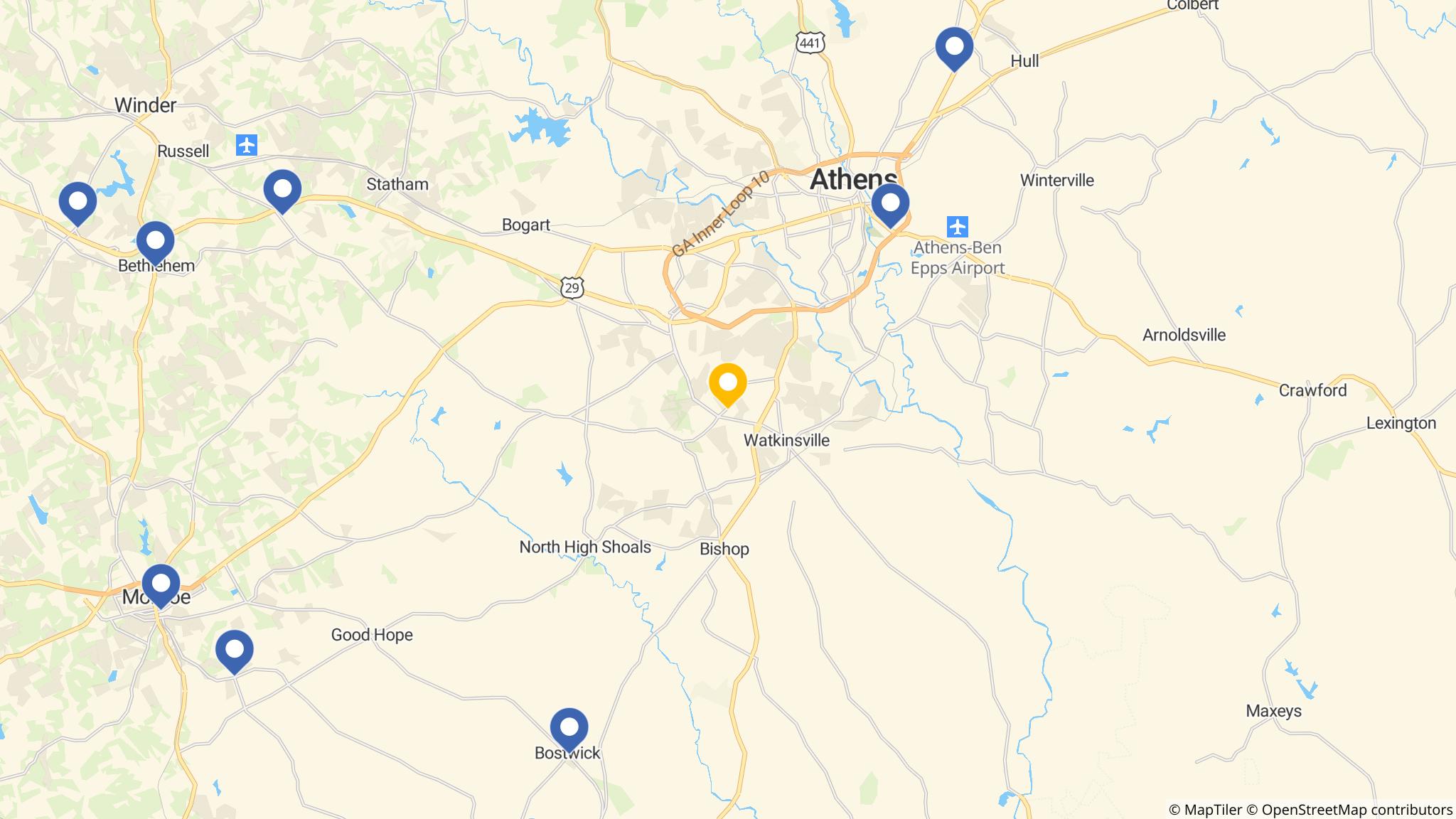Street map of the ATM area