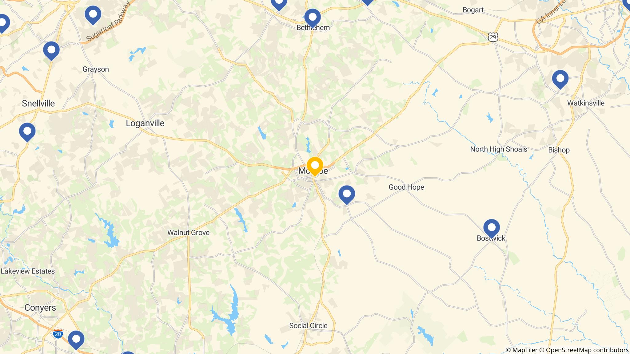 Street map of the ATM area