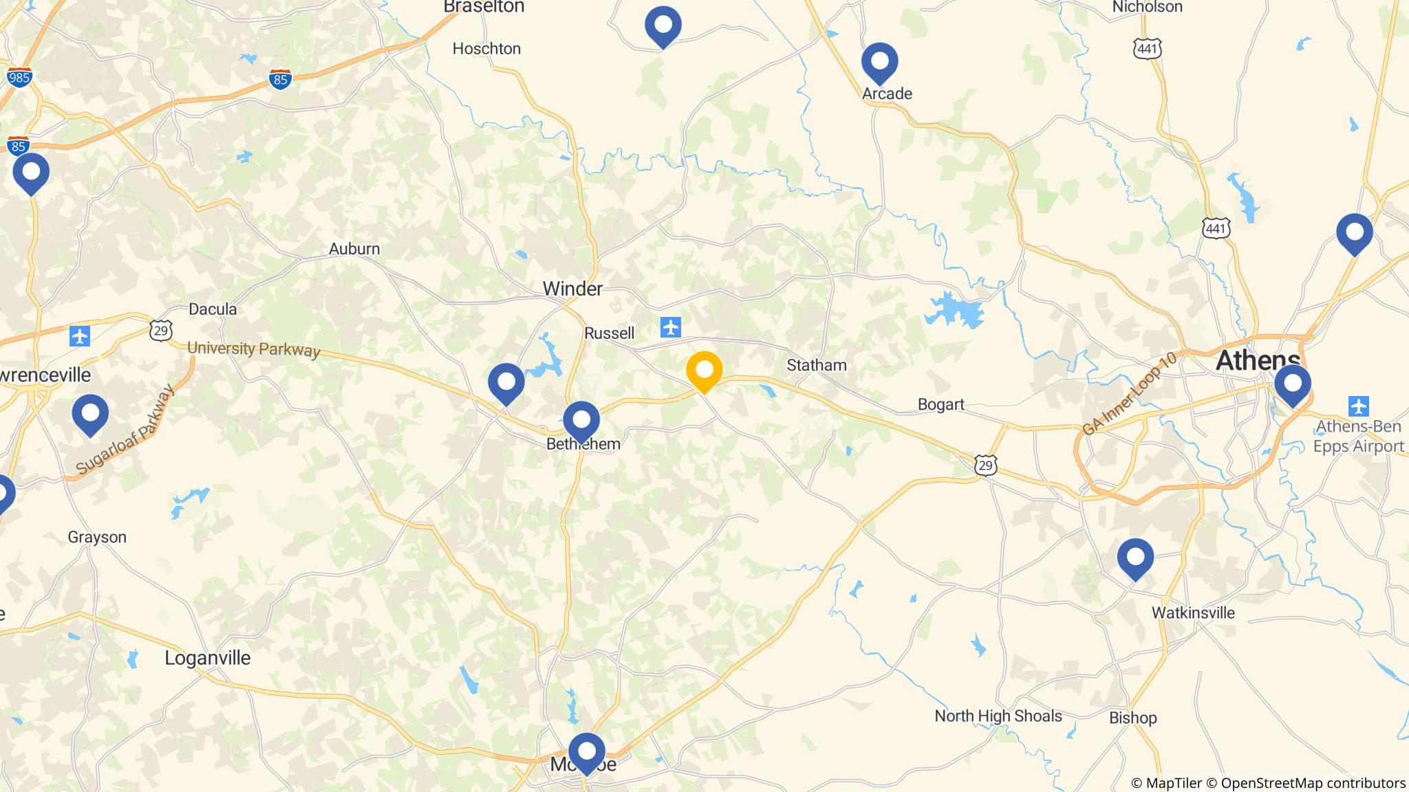 Street map of the ATM area