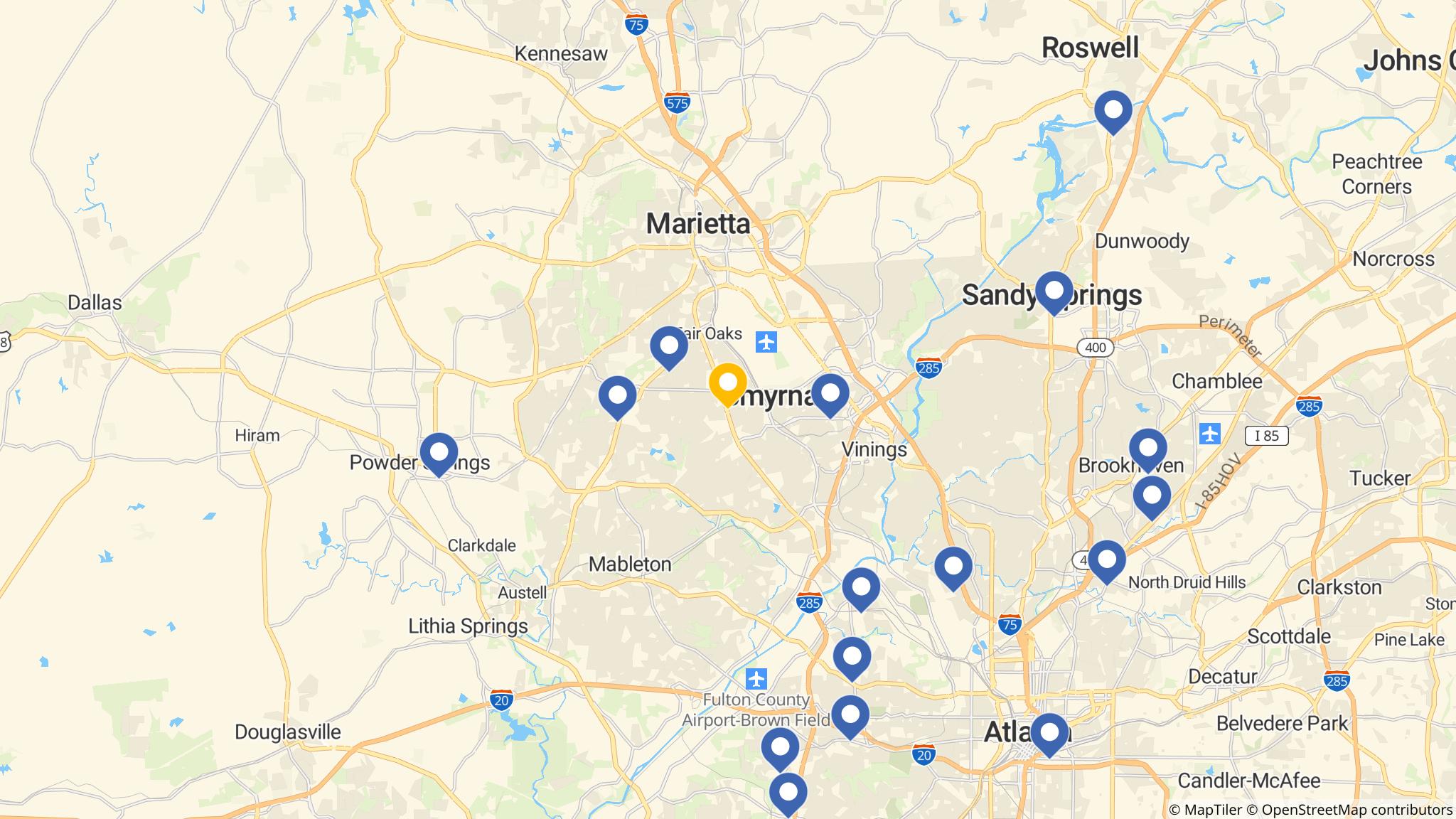 Street map of the ATM area
