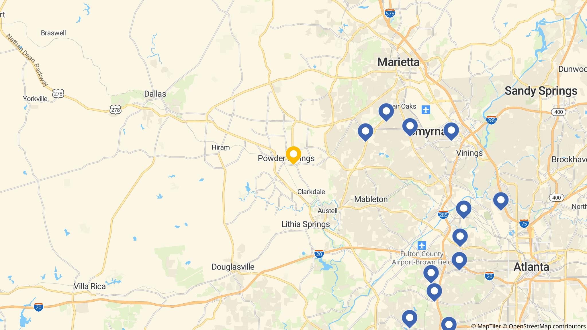 Street map of the ATM area