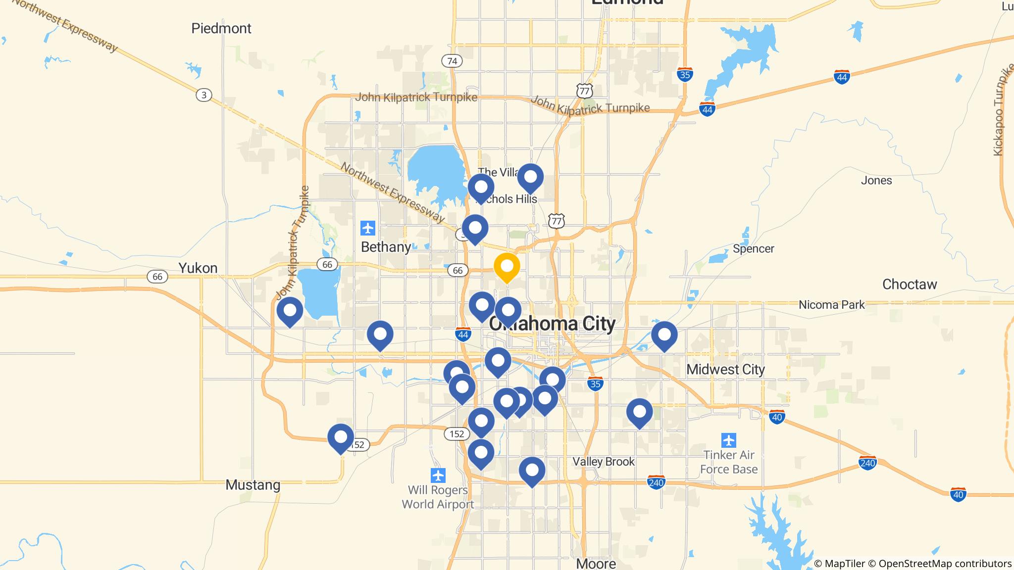 Street map of the ATM area