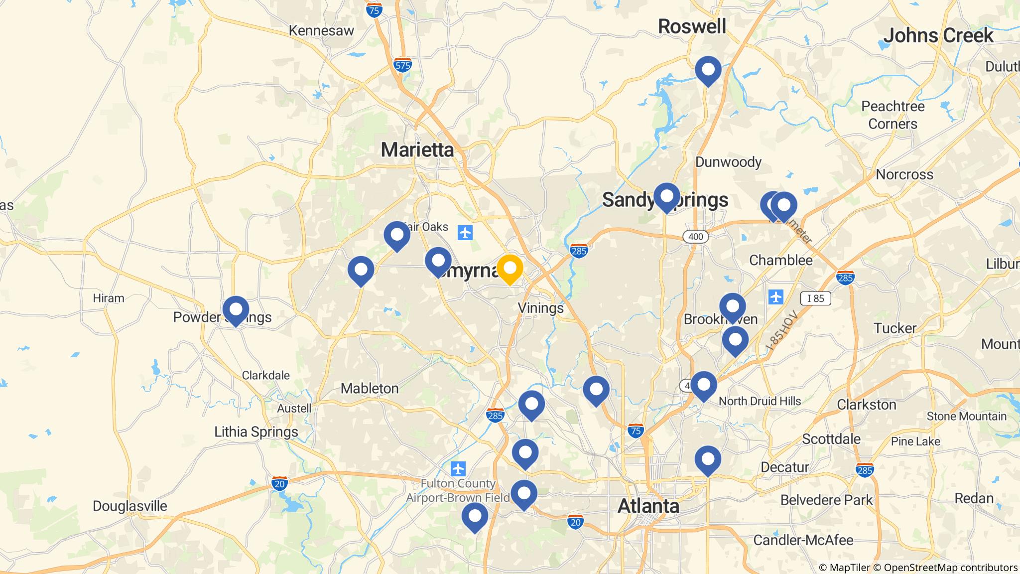 Street map of the ATM area