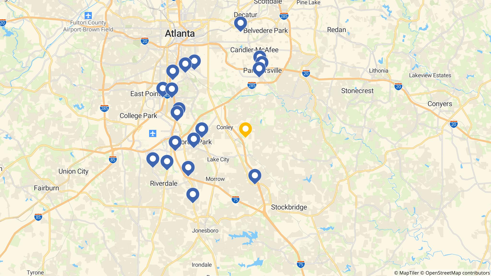 Street map of the ATM area