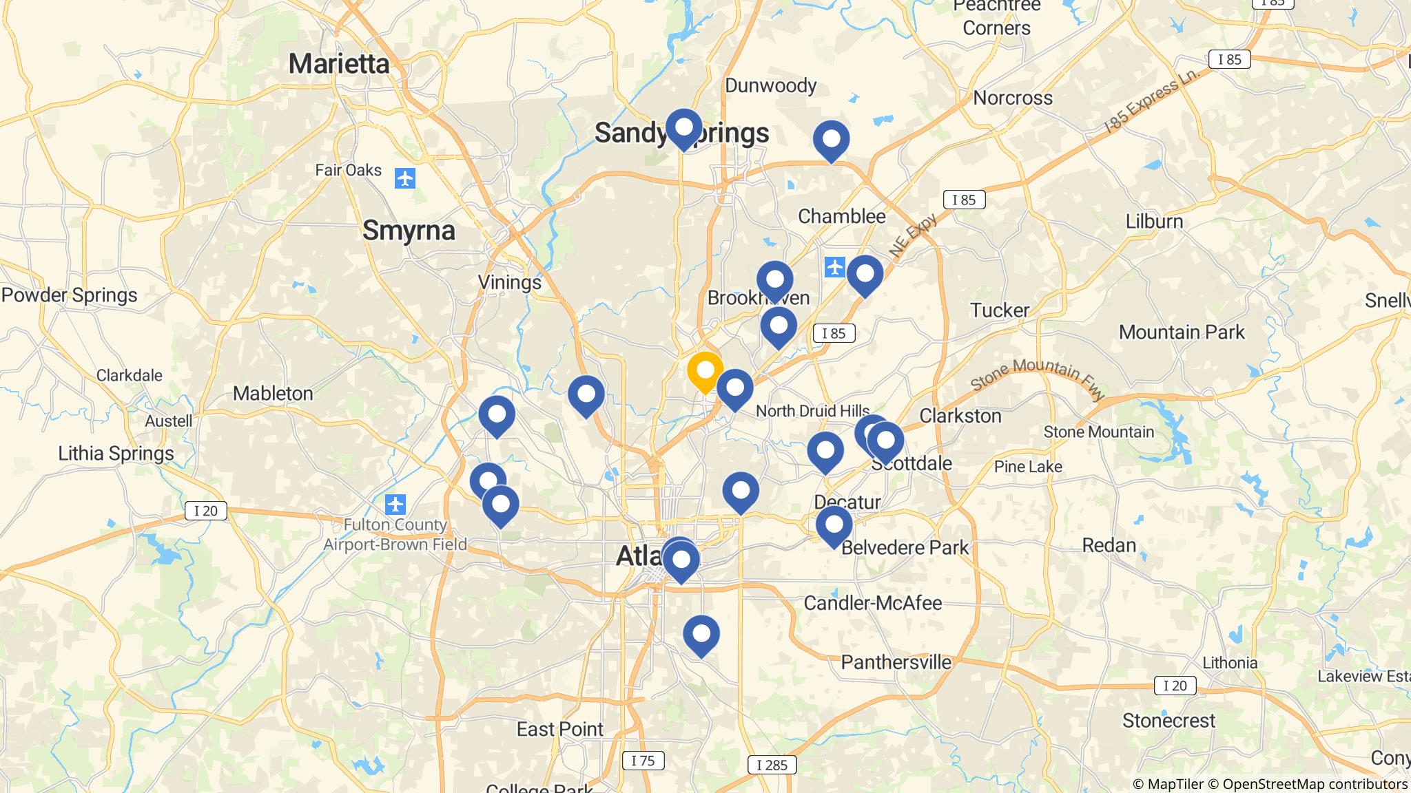 Street map of the ATM area