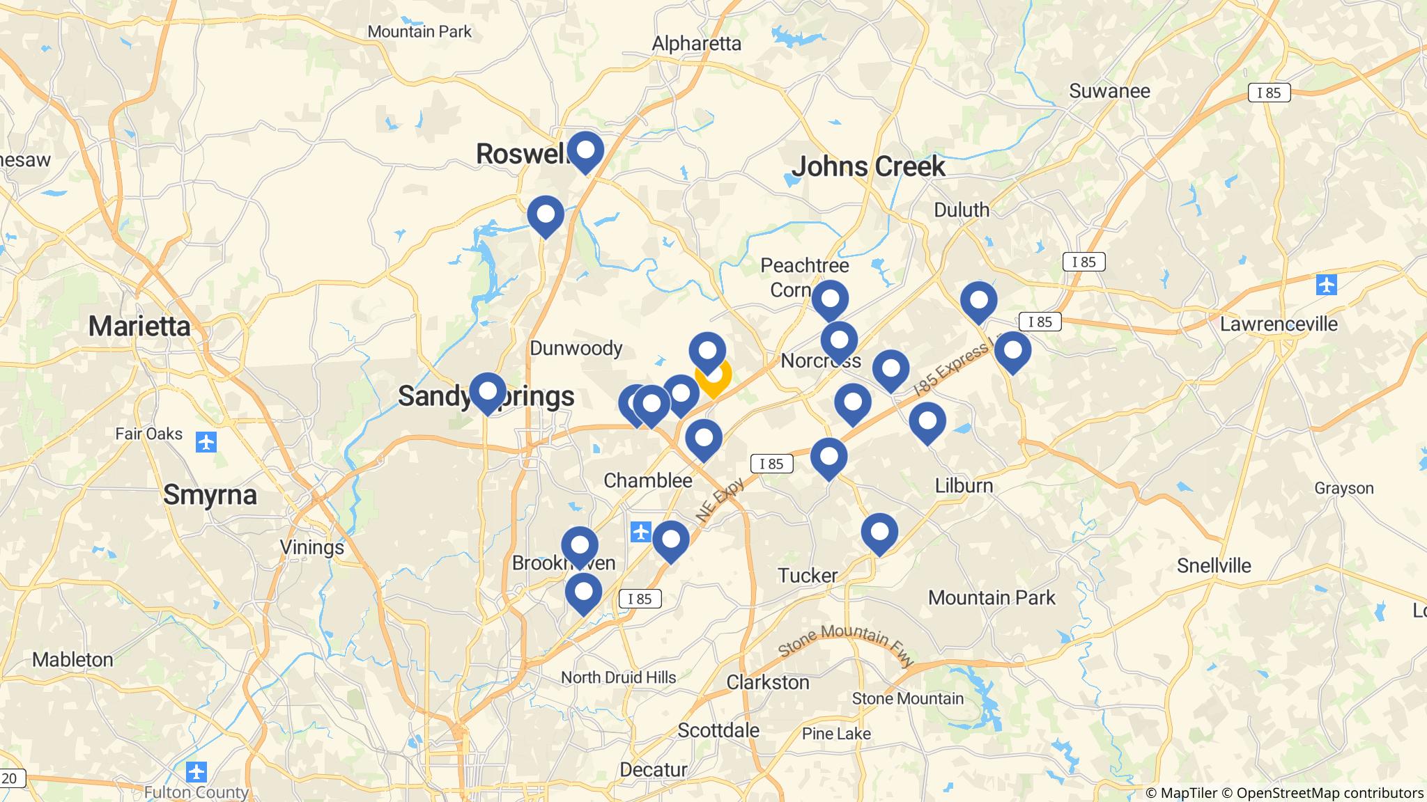 Street map of the ATM area