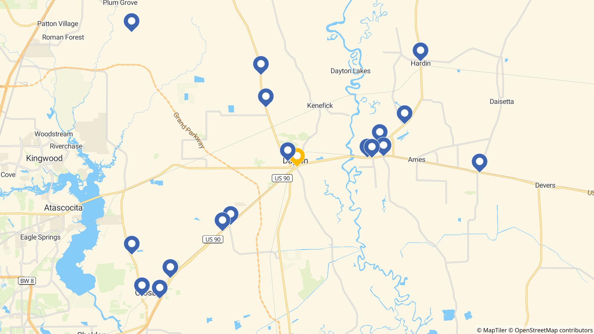 Street map of the ATM area