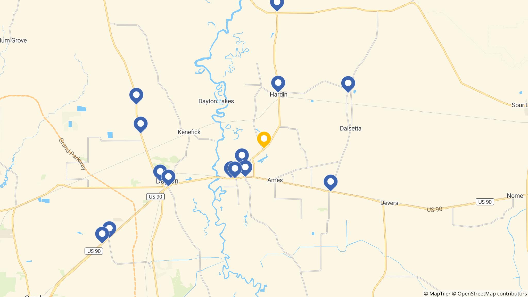 Street map of the ATM area