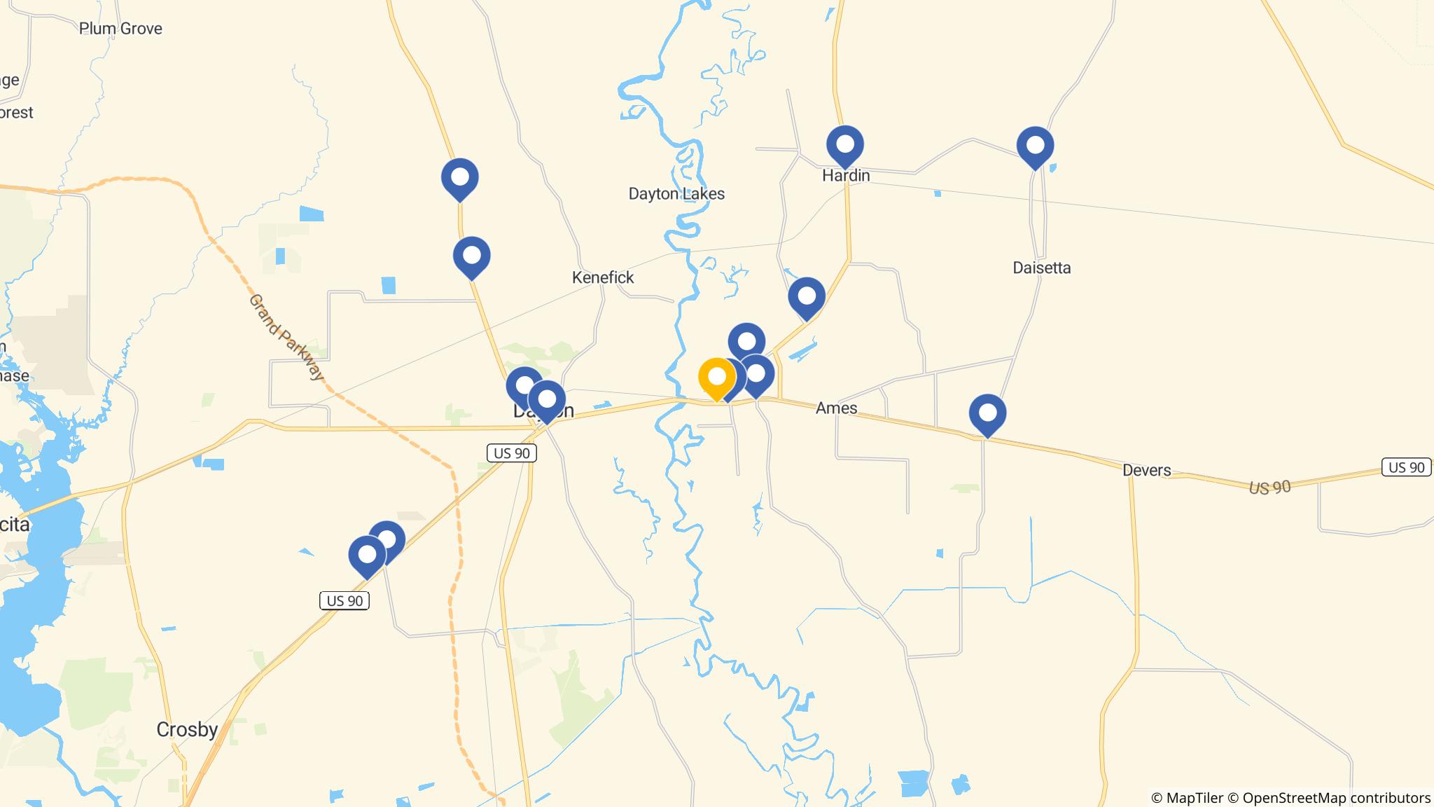 Street map of the ATM area