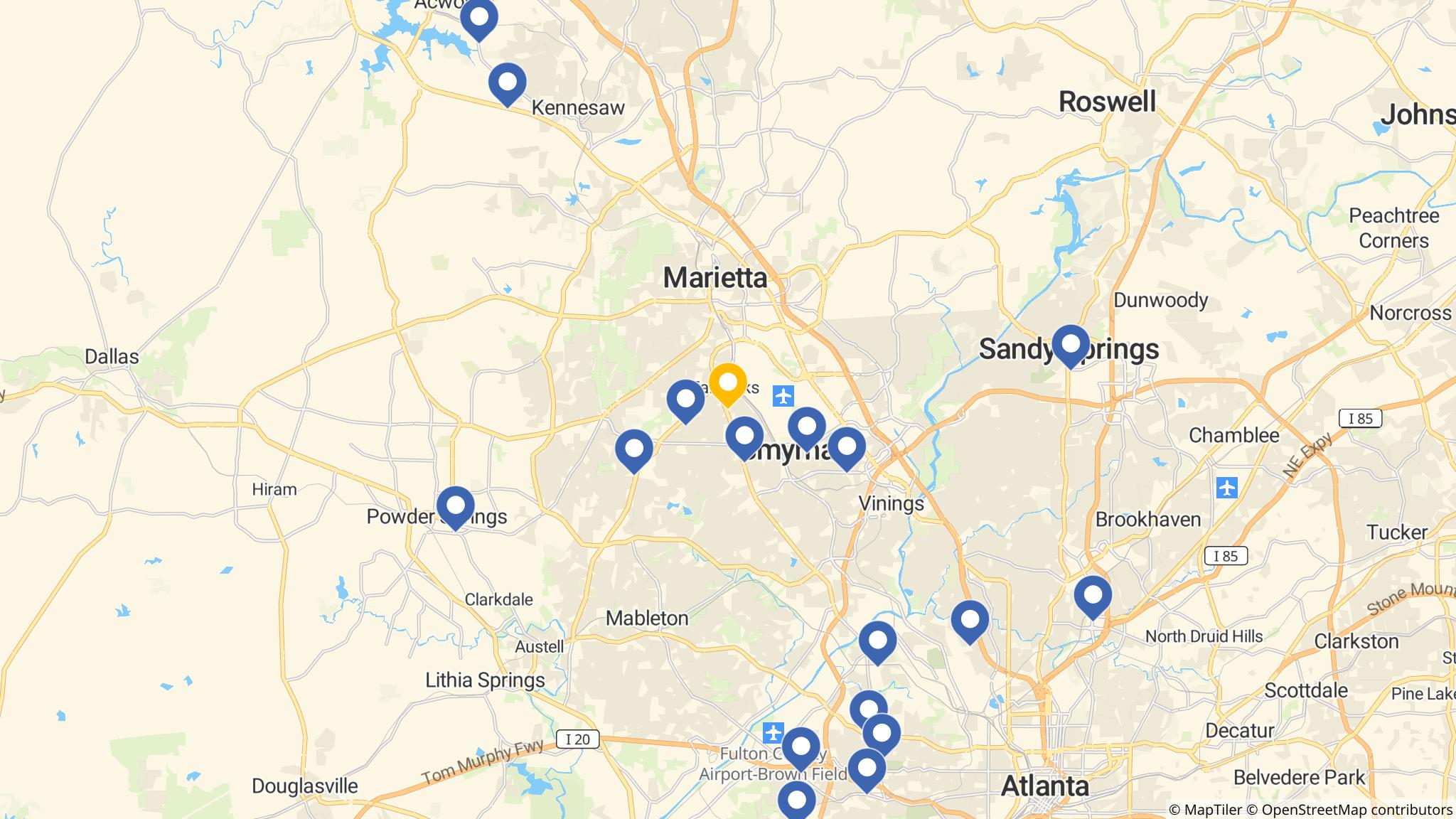 Street map of the ATM area