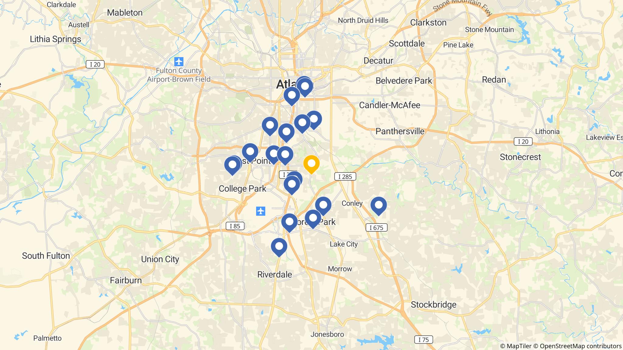 Street map of the ATM area