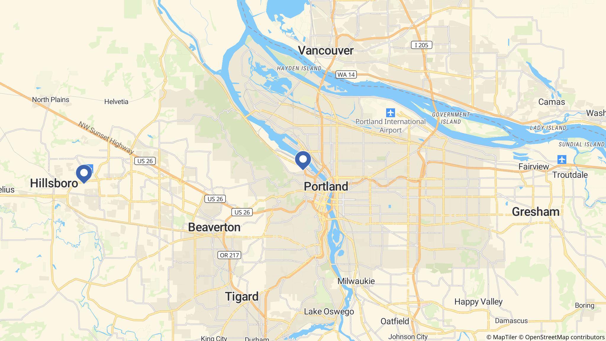 Street map of the ATM area