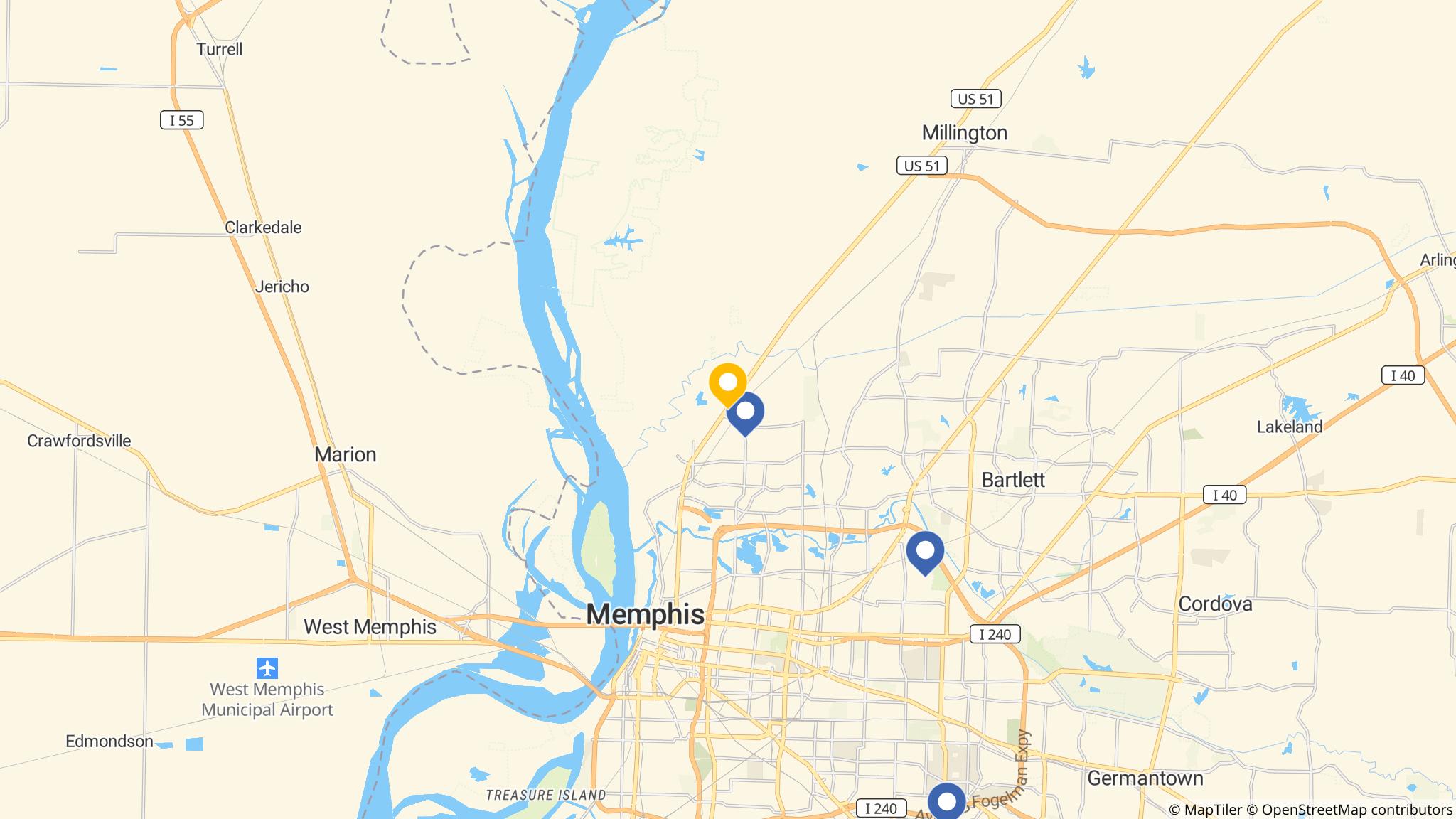 Street map of the ATM area
