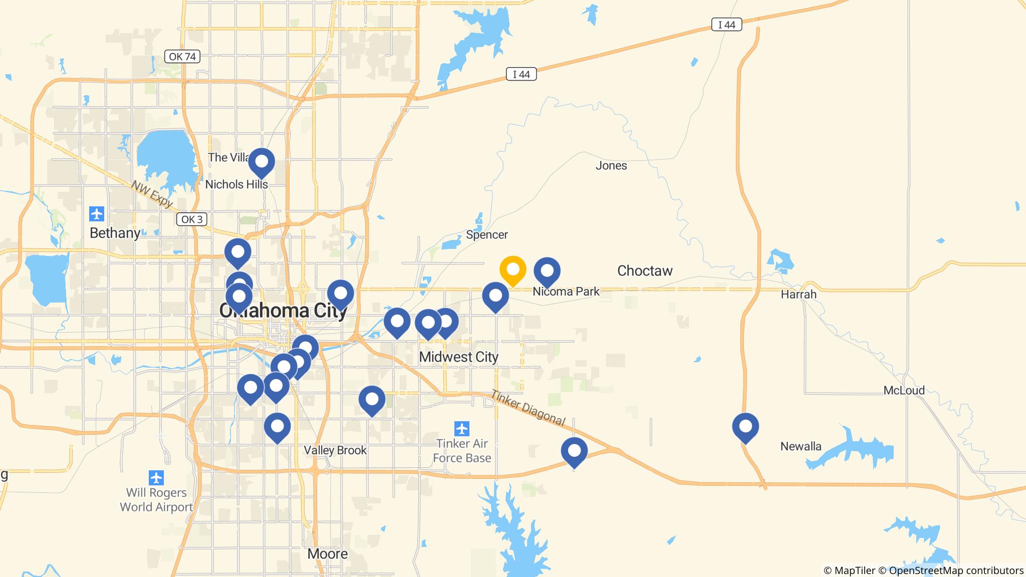 Street map of the ATM area