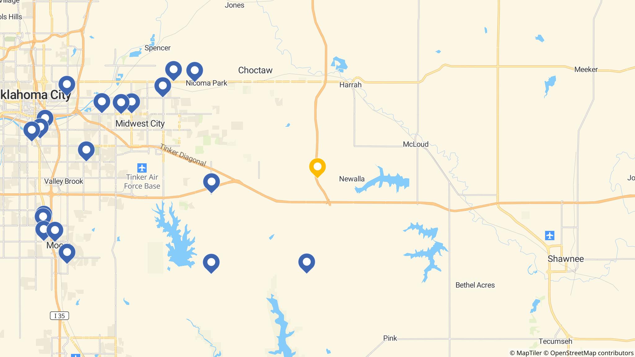 Street map of the ATM area