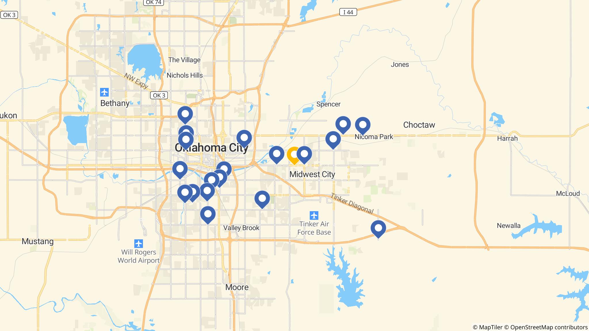 Street map of the ATM area