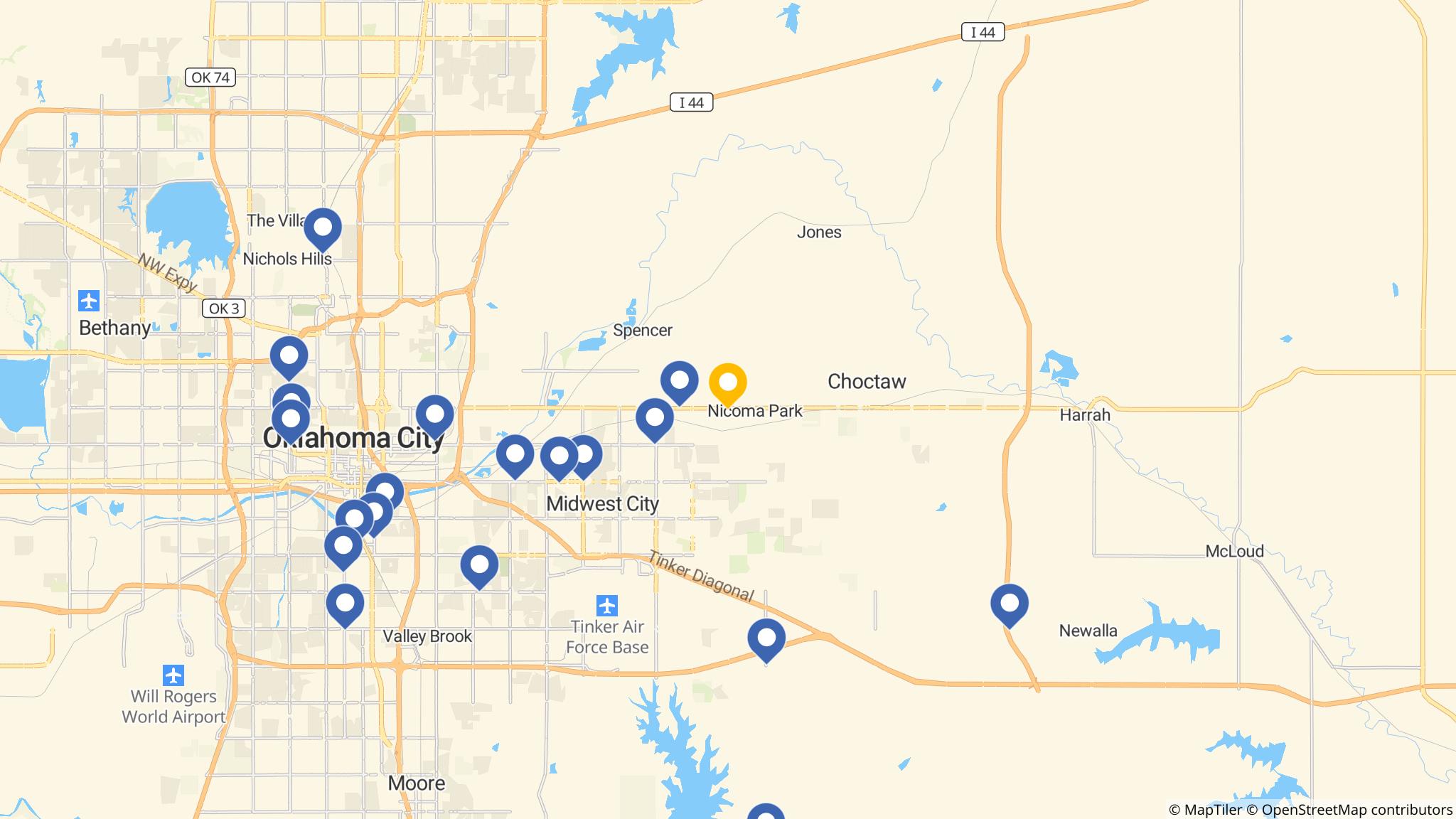 Street map of the ATM area