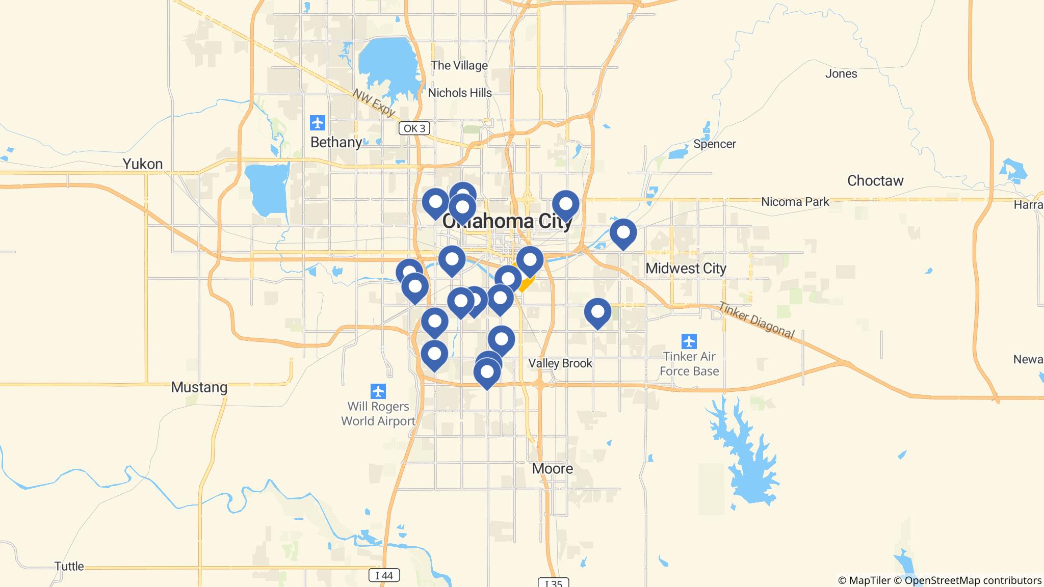Street map of the ATM area