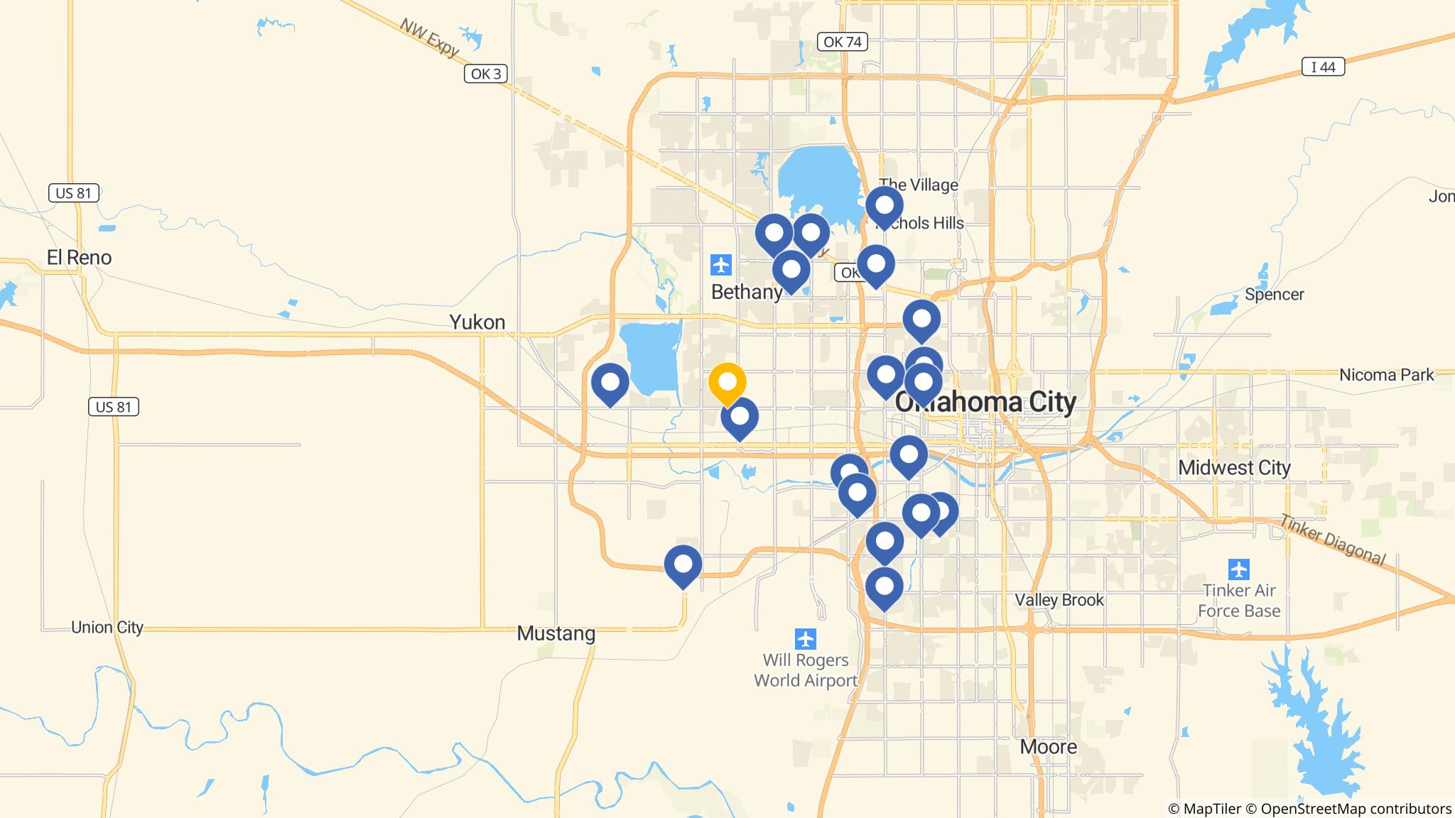 Street map of the ATM area