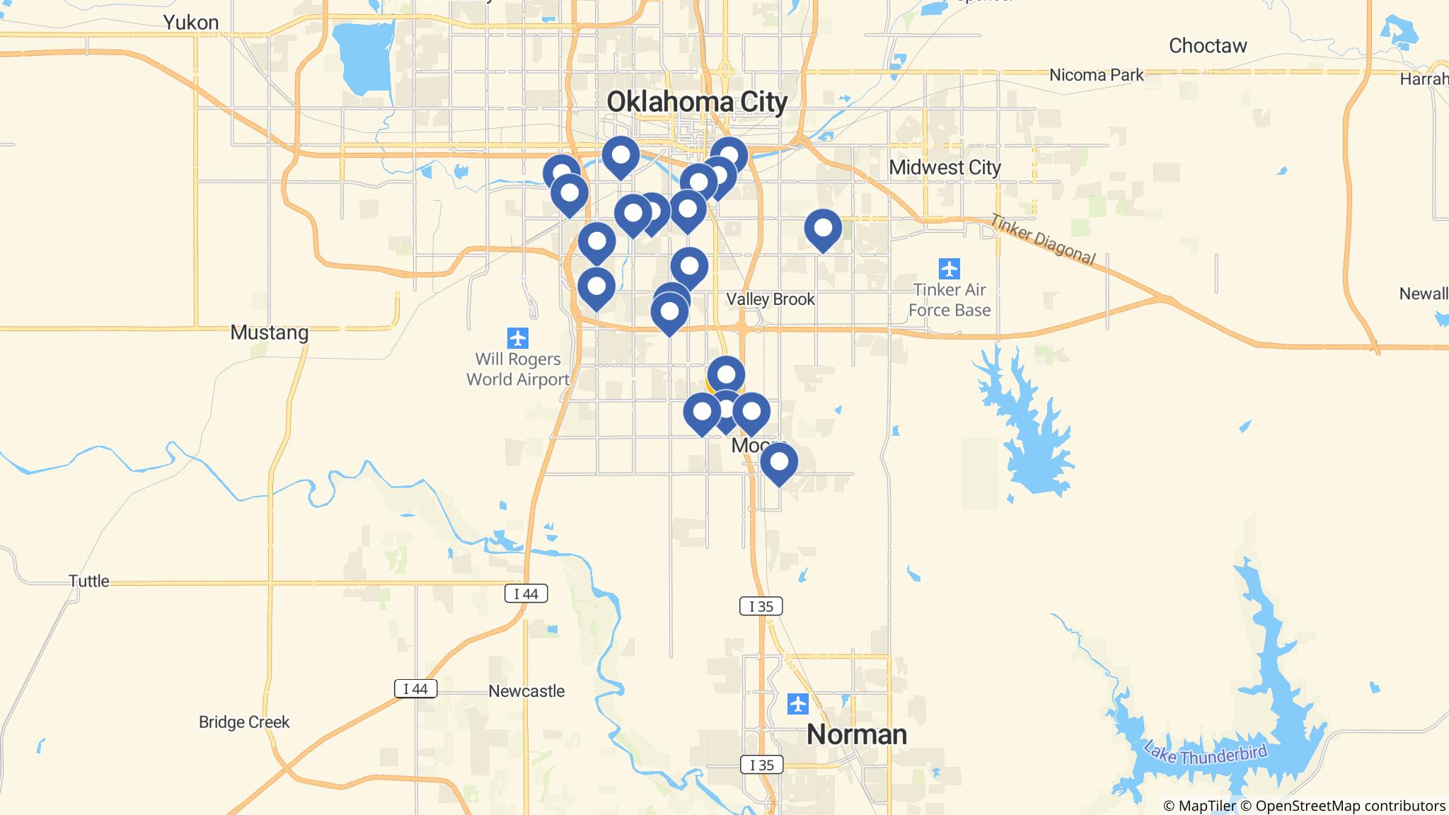 Street map of the ATM area
