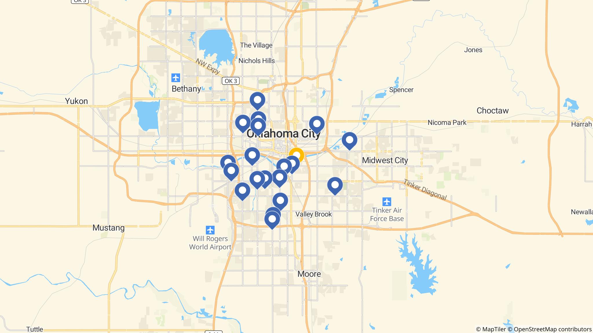 Street map of the ATM area