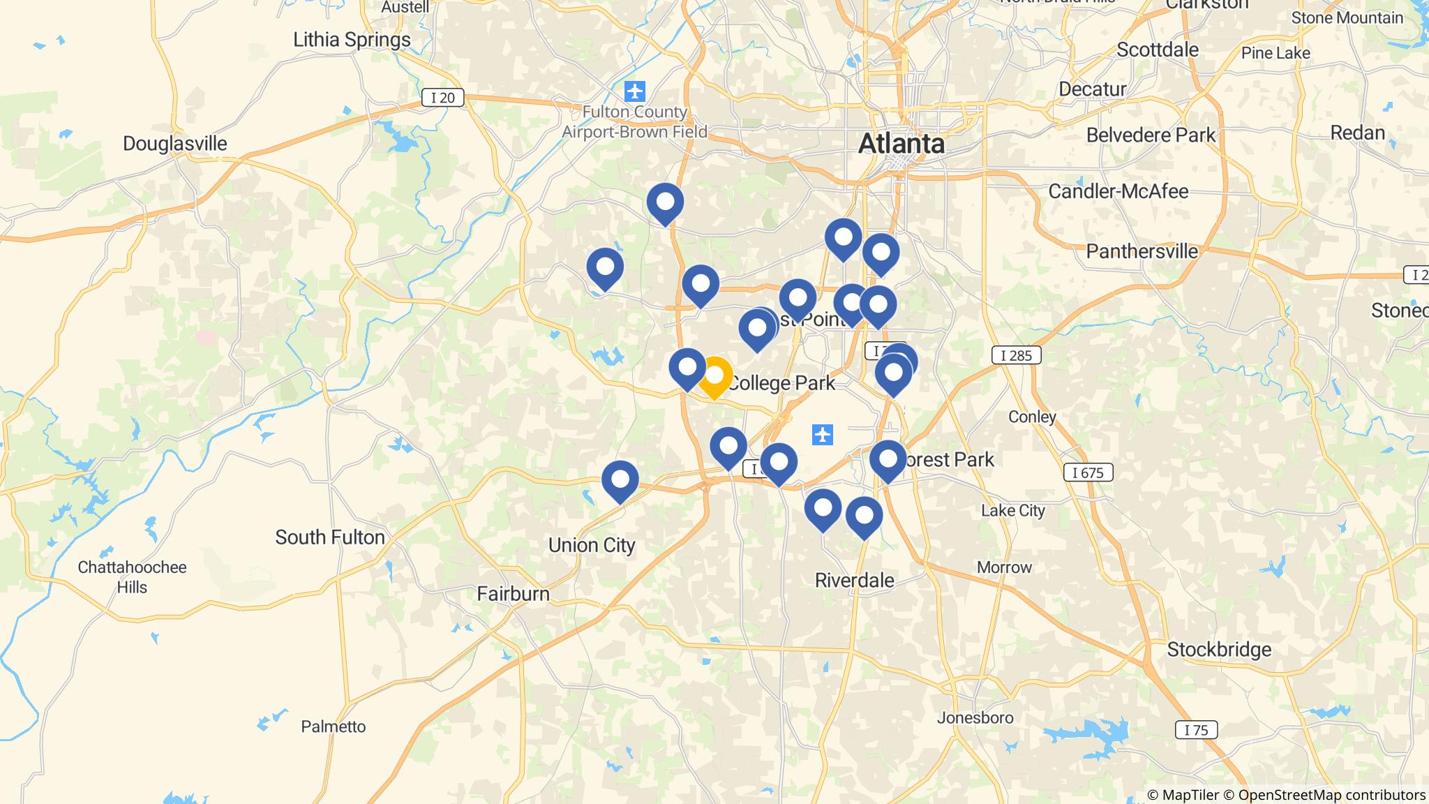 Street map of the ATM area