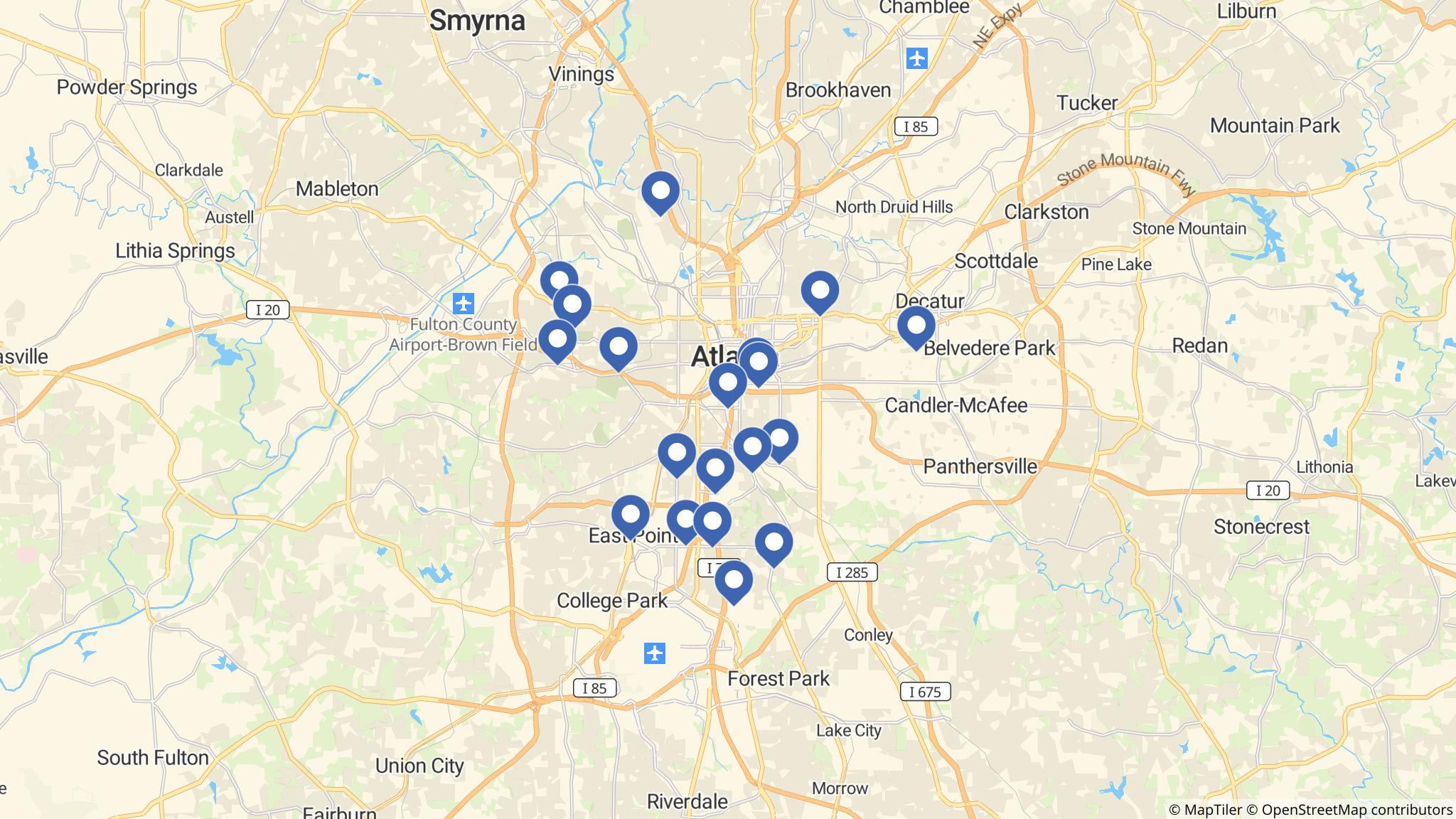 Street map of the ATM area