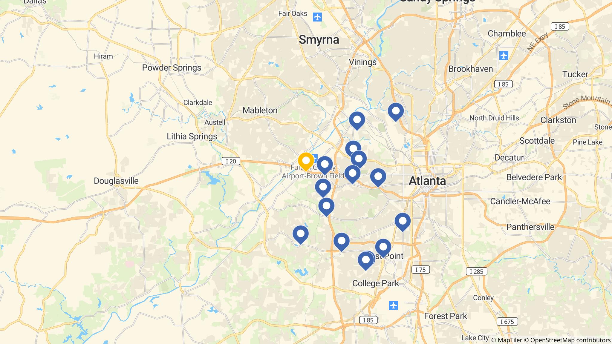 Street map of the ATM area