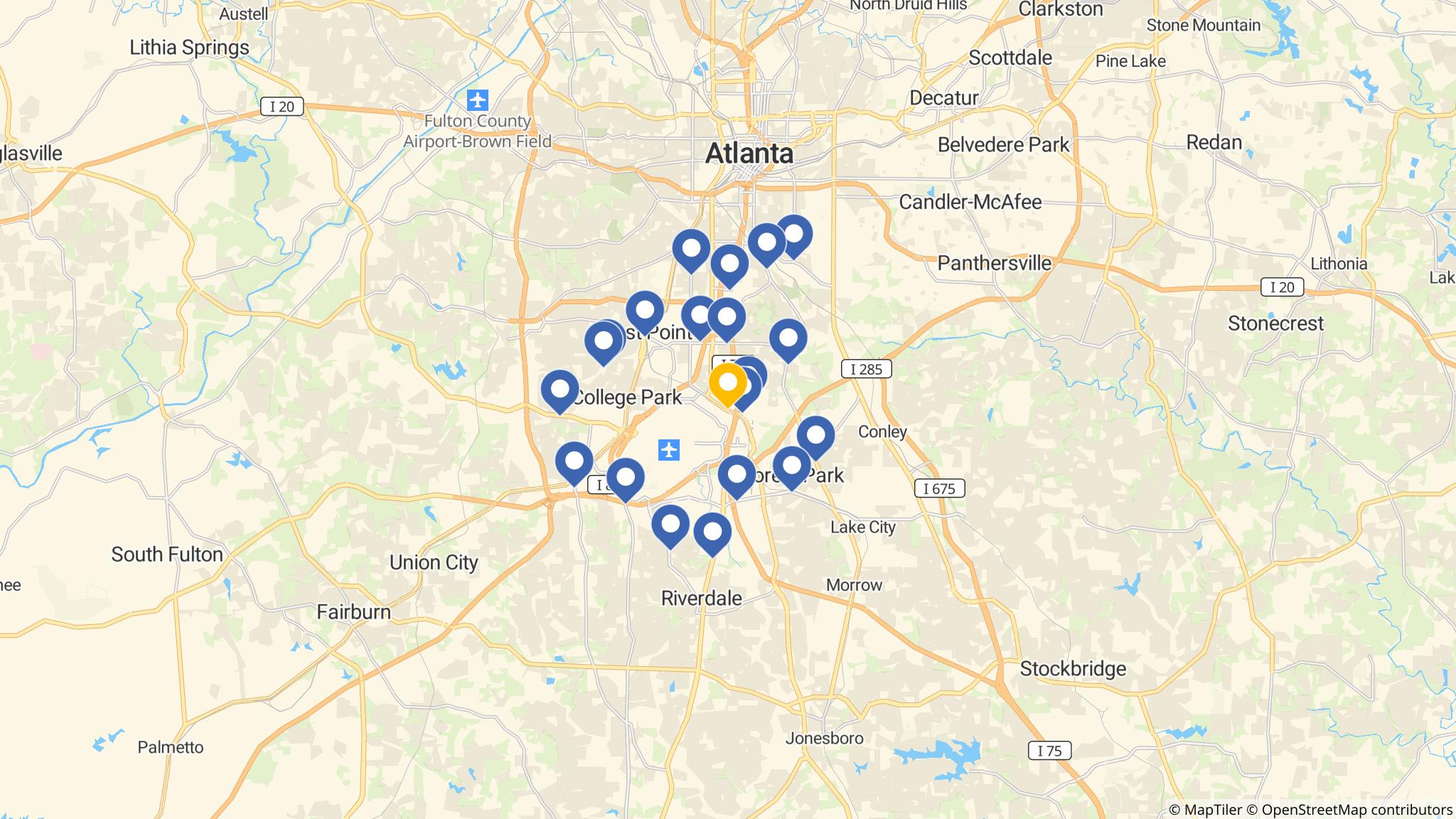 Street map of the ATM area