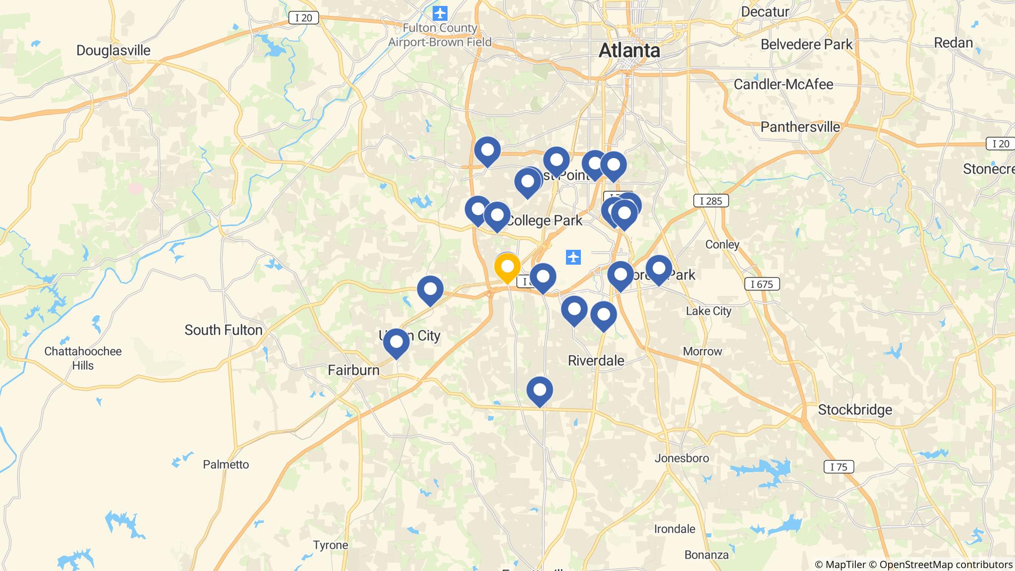 Street map of the ATM area